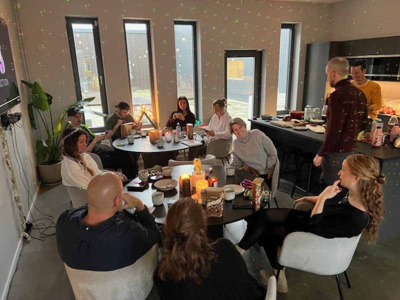 Photo: Christmas gift swap at the office
