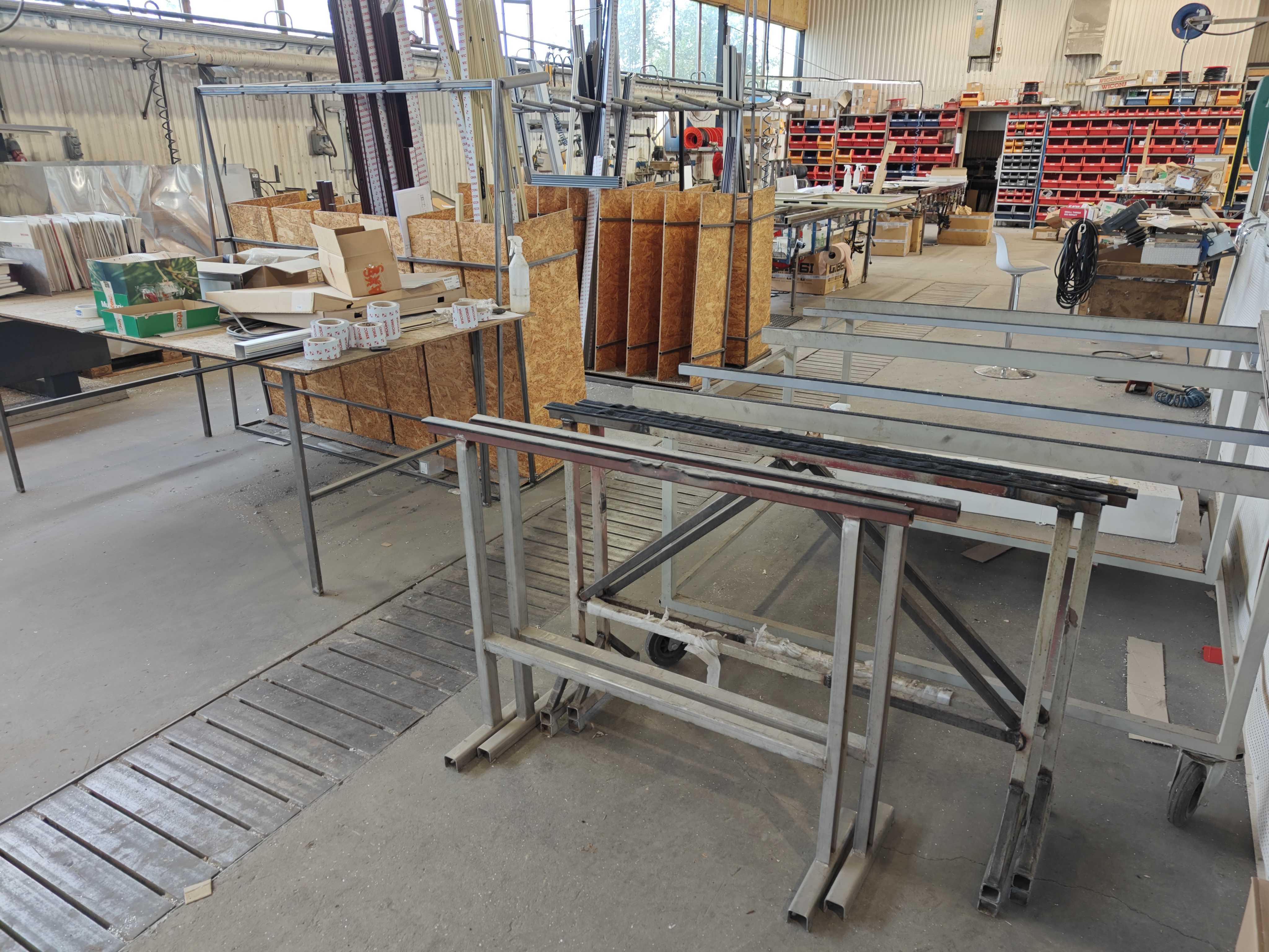 Material Racks Tables Various self-built material racks, workbench and material trolley - PS ...