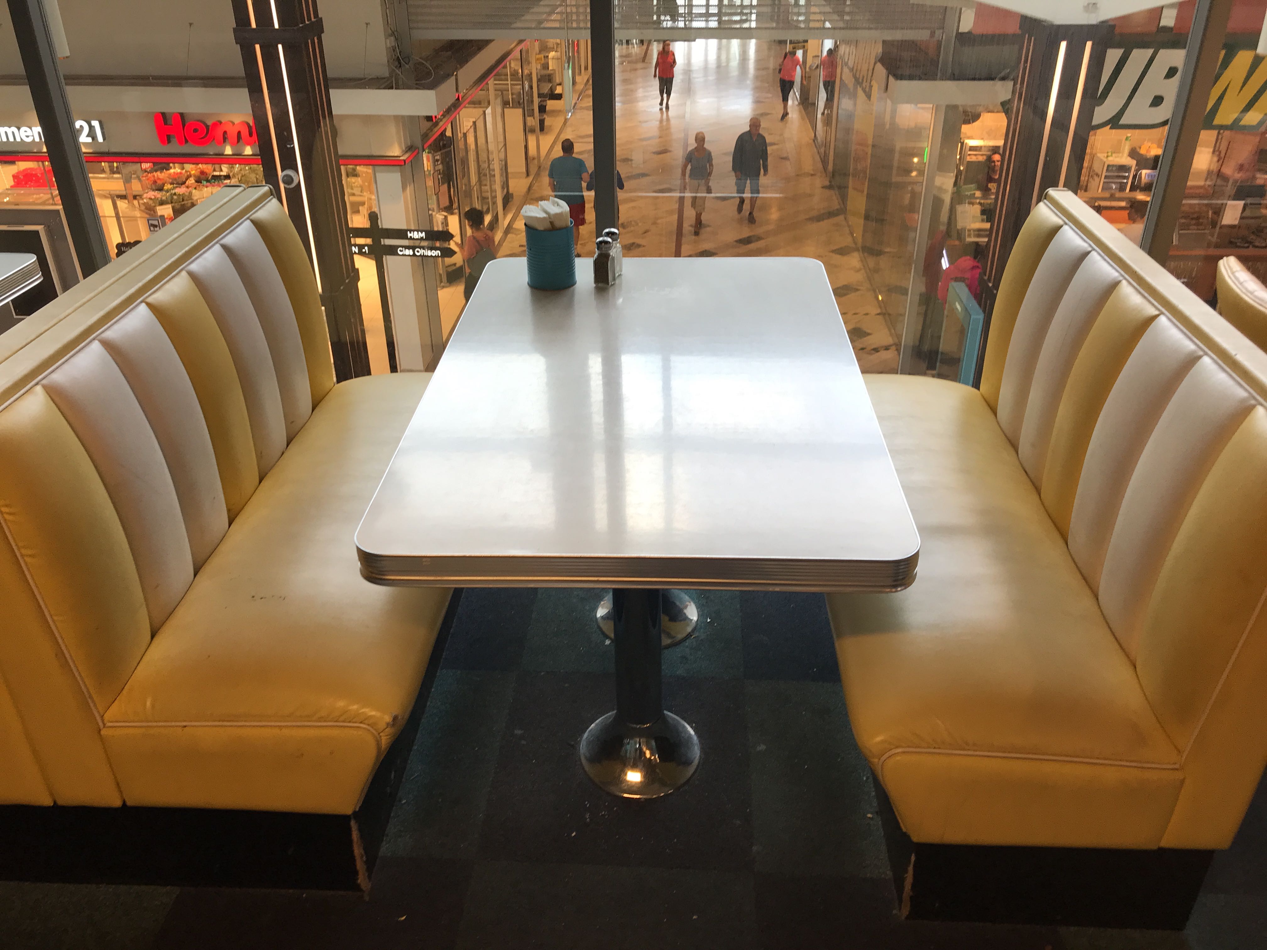 Retro restaurant furniture Yellow and white PS Auction We value the