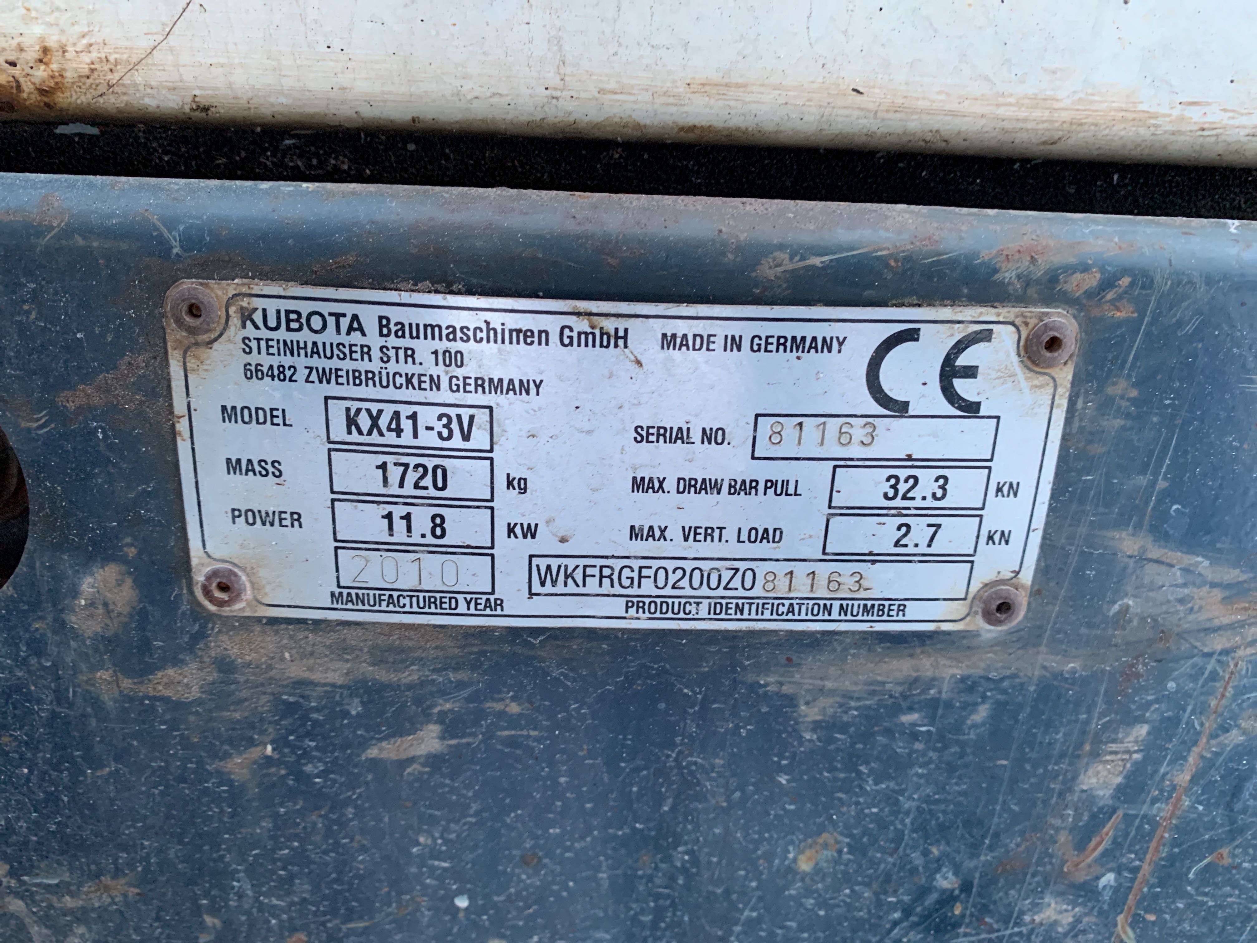 Crawler excavator Kubota KX413V 2010 (2244h) with bucket PS Auction