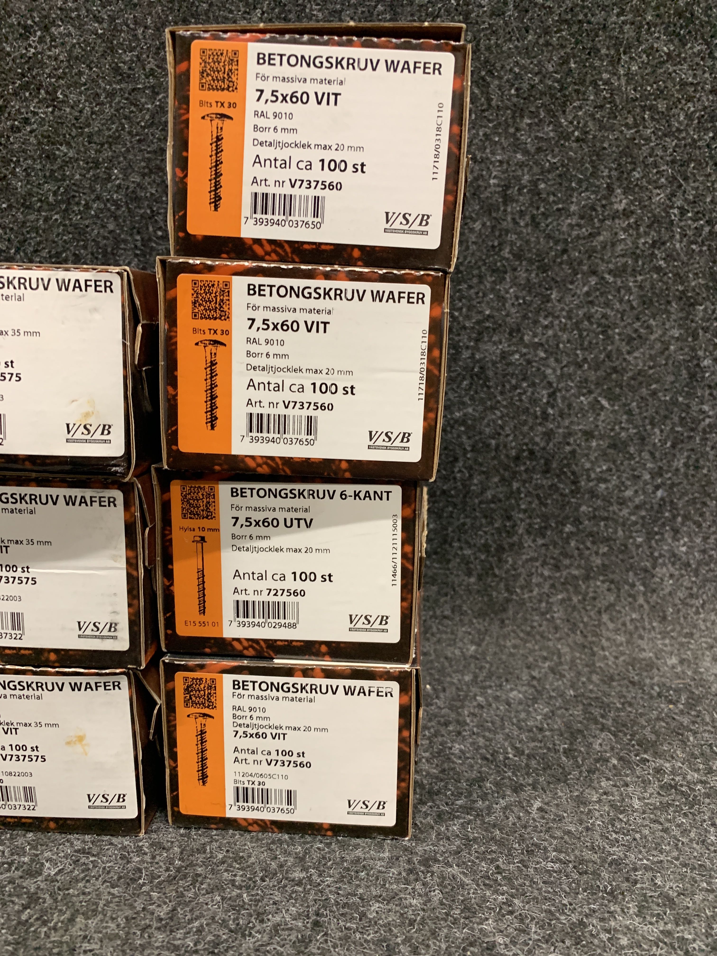 10 st Förpackningar skruv, VSB - Auktioner online - Nätauktioner ...