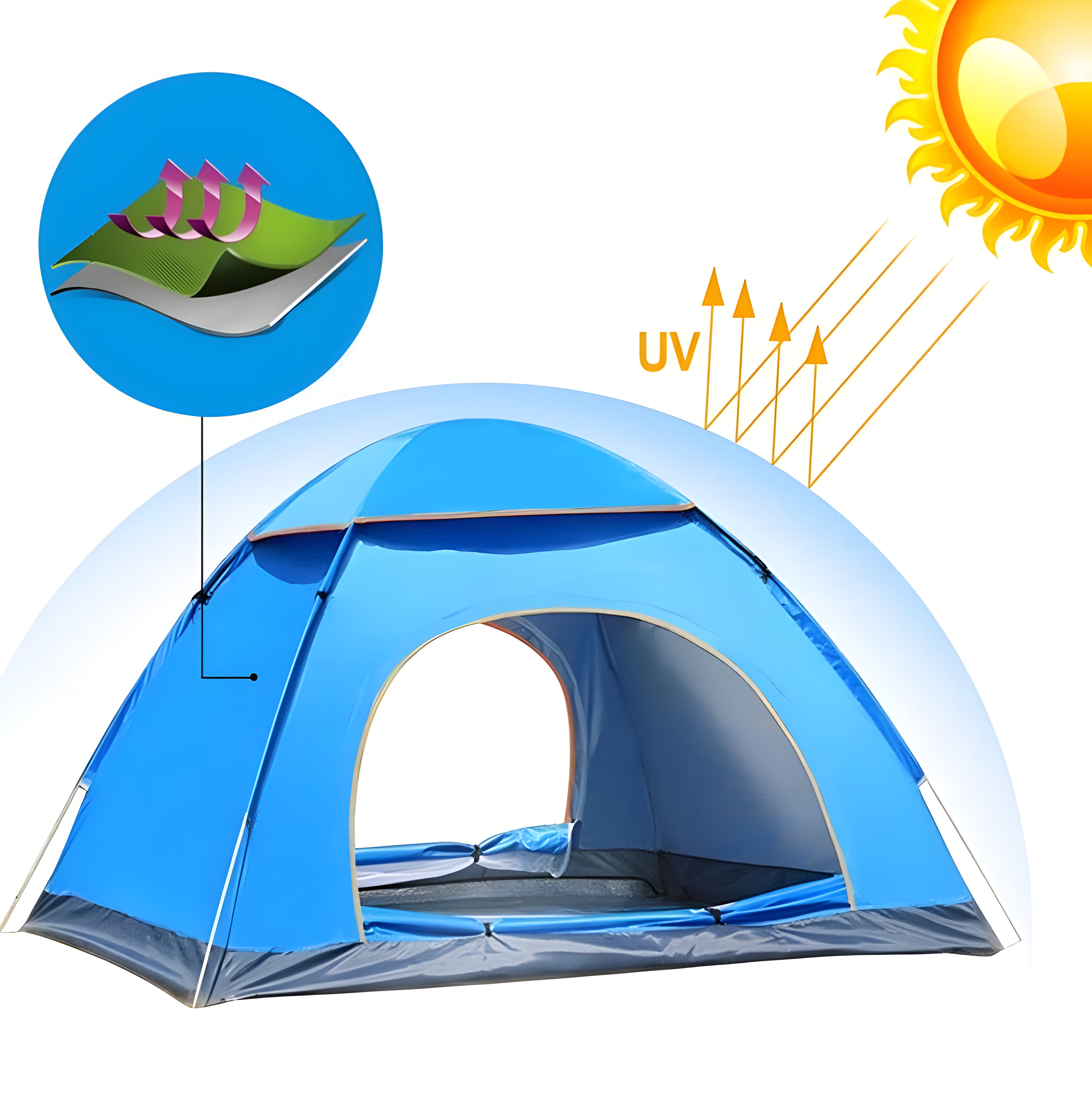 Camping Tent Pop-Up Blue - PS Auction - We value the future - Largest ...