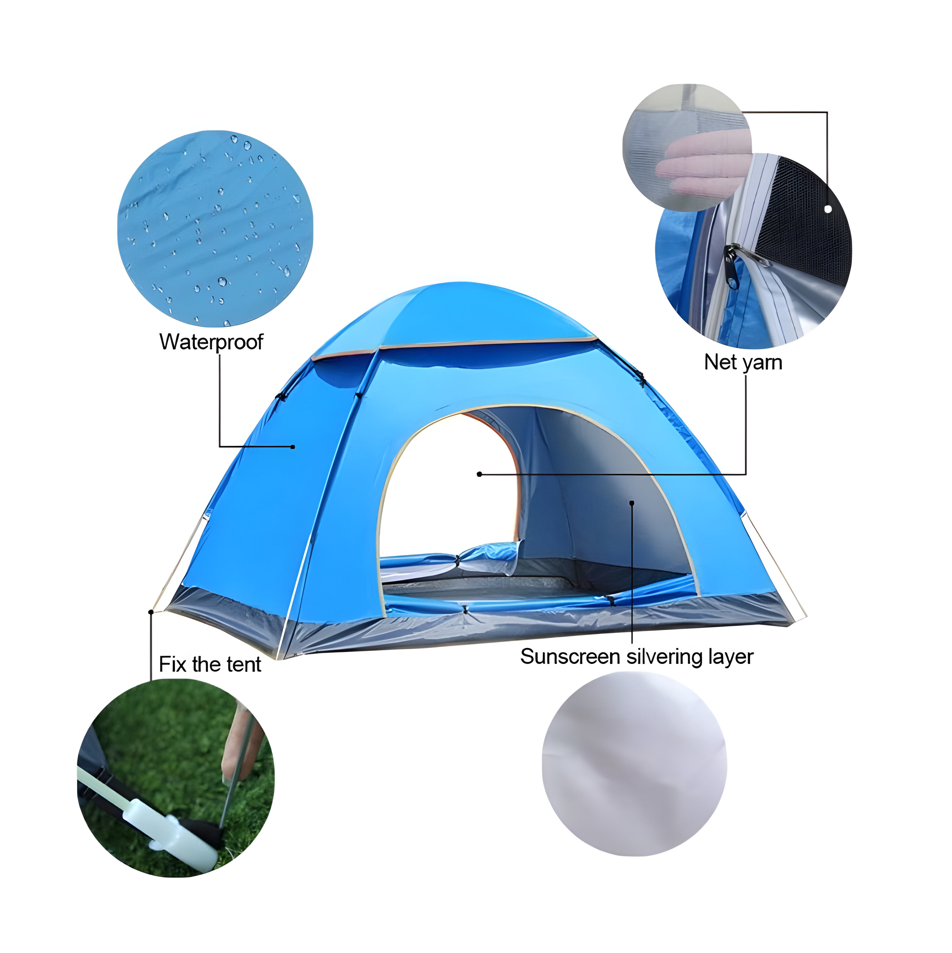 Camping Tent Pop-Up Blue - PS Auction - We value the future - Largest ...