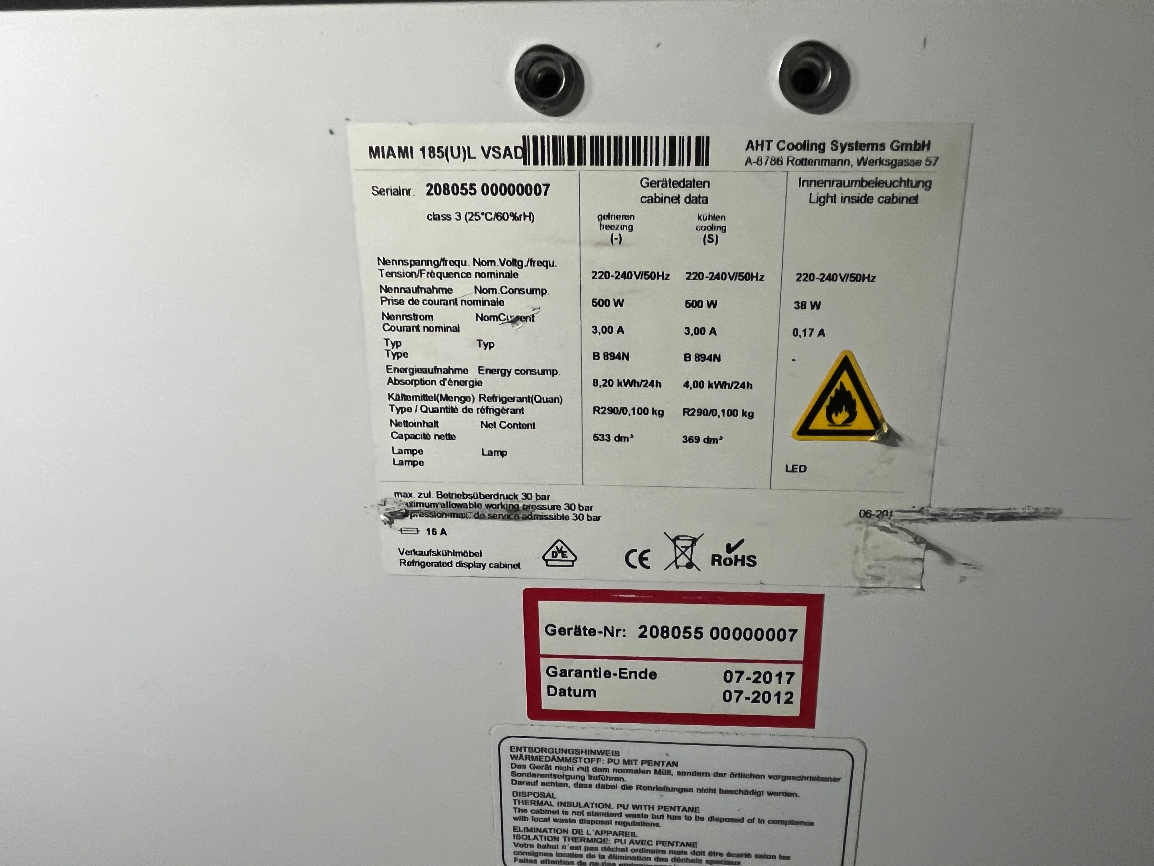 Freezer box, AHT Miami 185 - PS Auction - We value the future