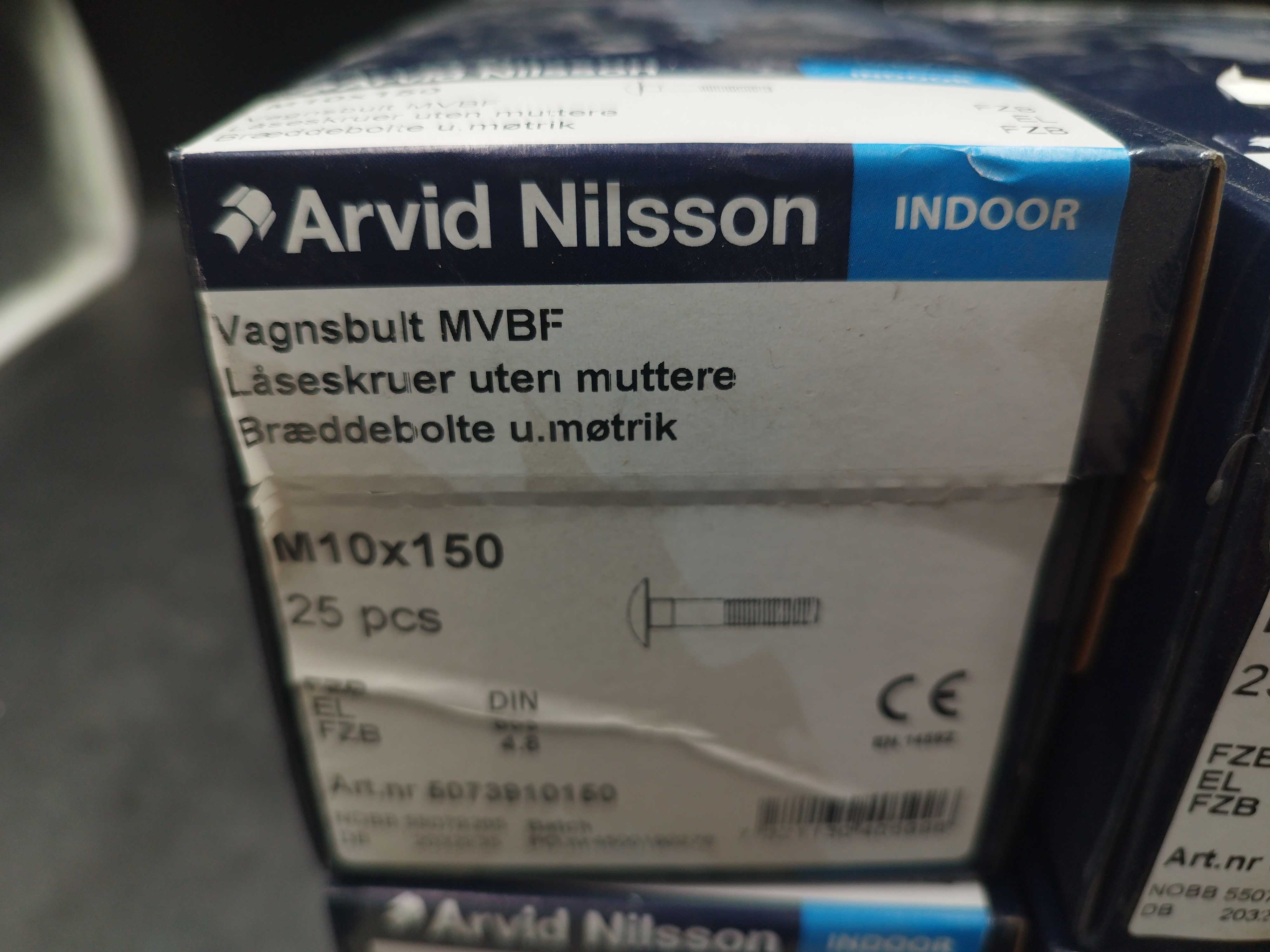 Carriage bolt M10x150 6 boxes - Arvid Nilsson - PS Auction - We value ...