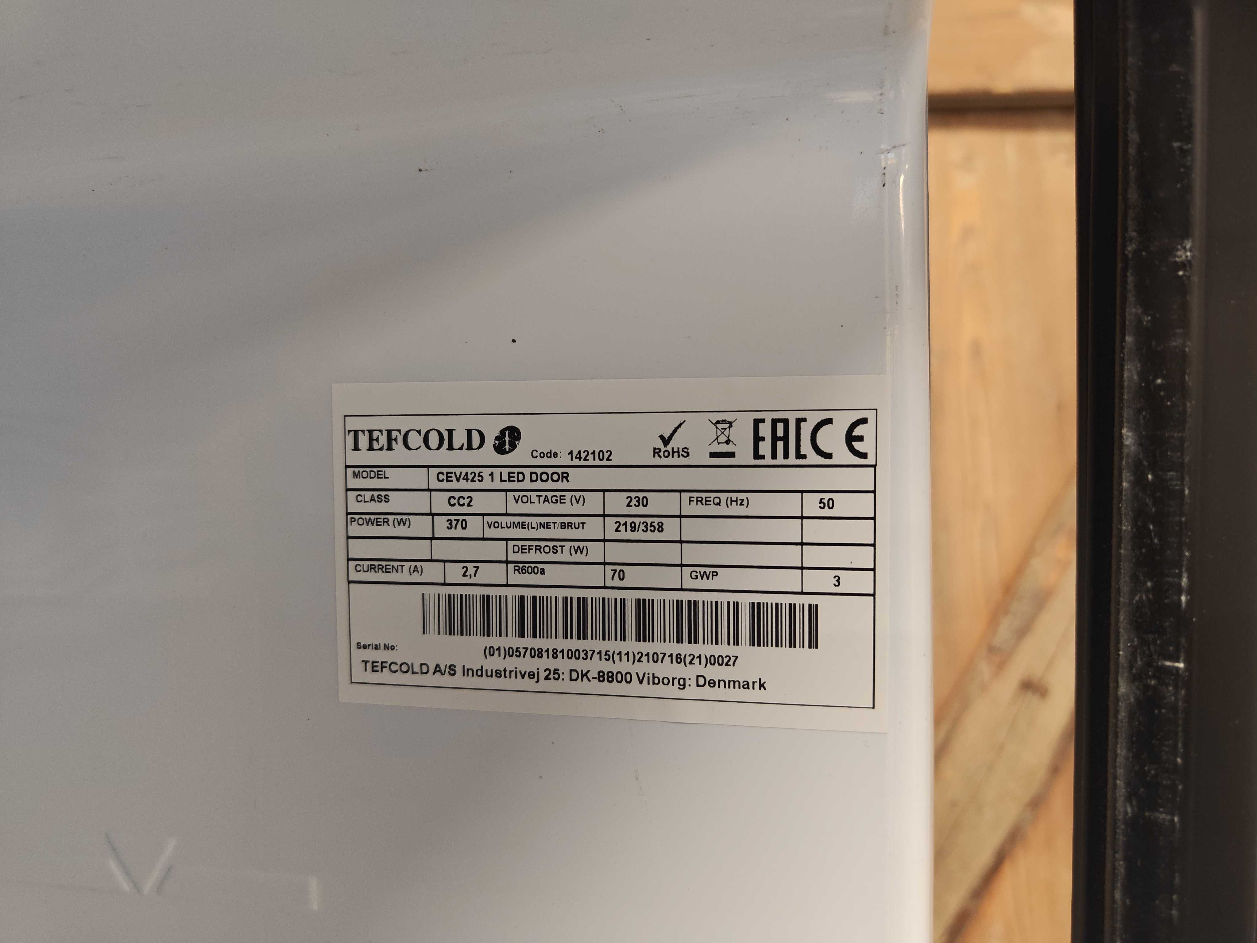 Beverage cooler - Tefcold CEV425 1 LED DOOR - PS Auction - We