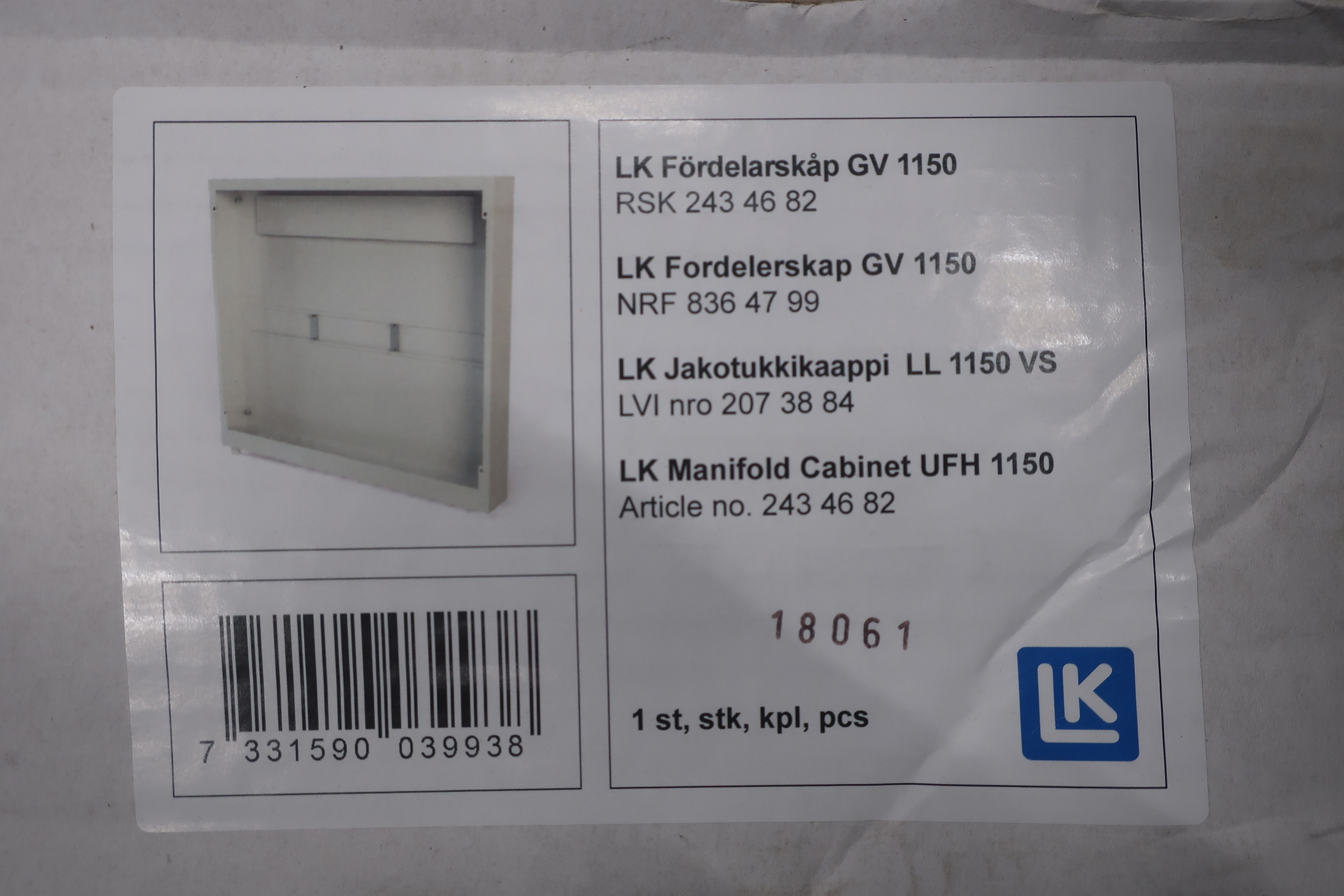 Fördelarskåp Lk GV 1150 - Auktioner online - Nätauktioner ...