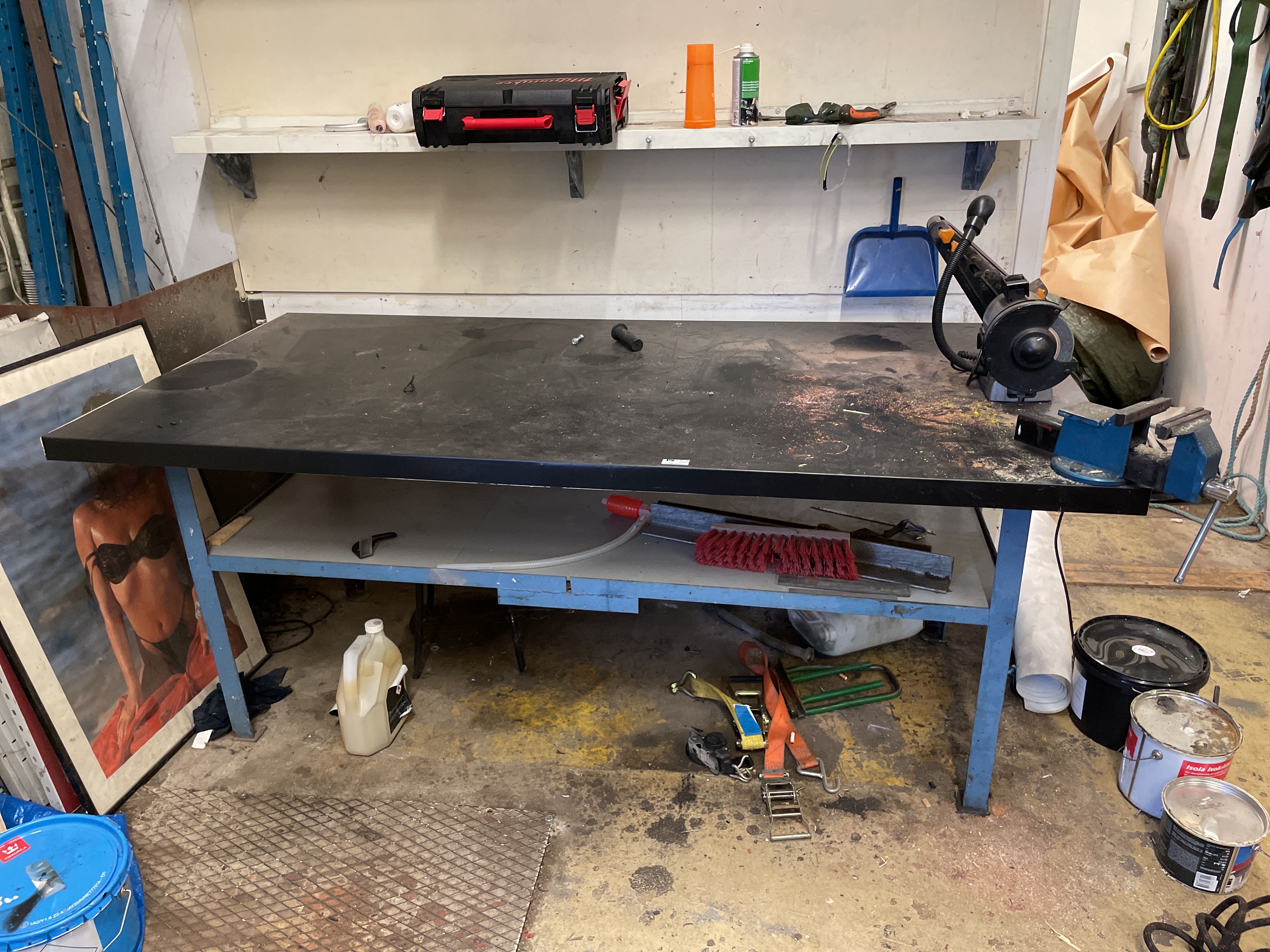 Workbench with vise and grinder PS Auction We value the future