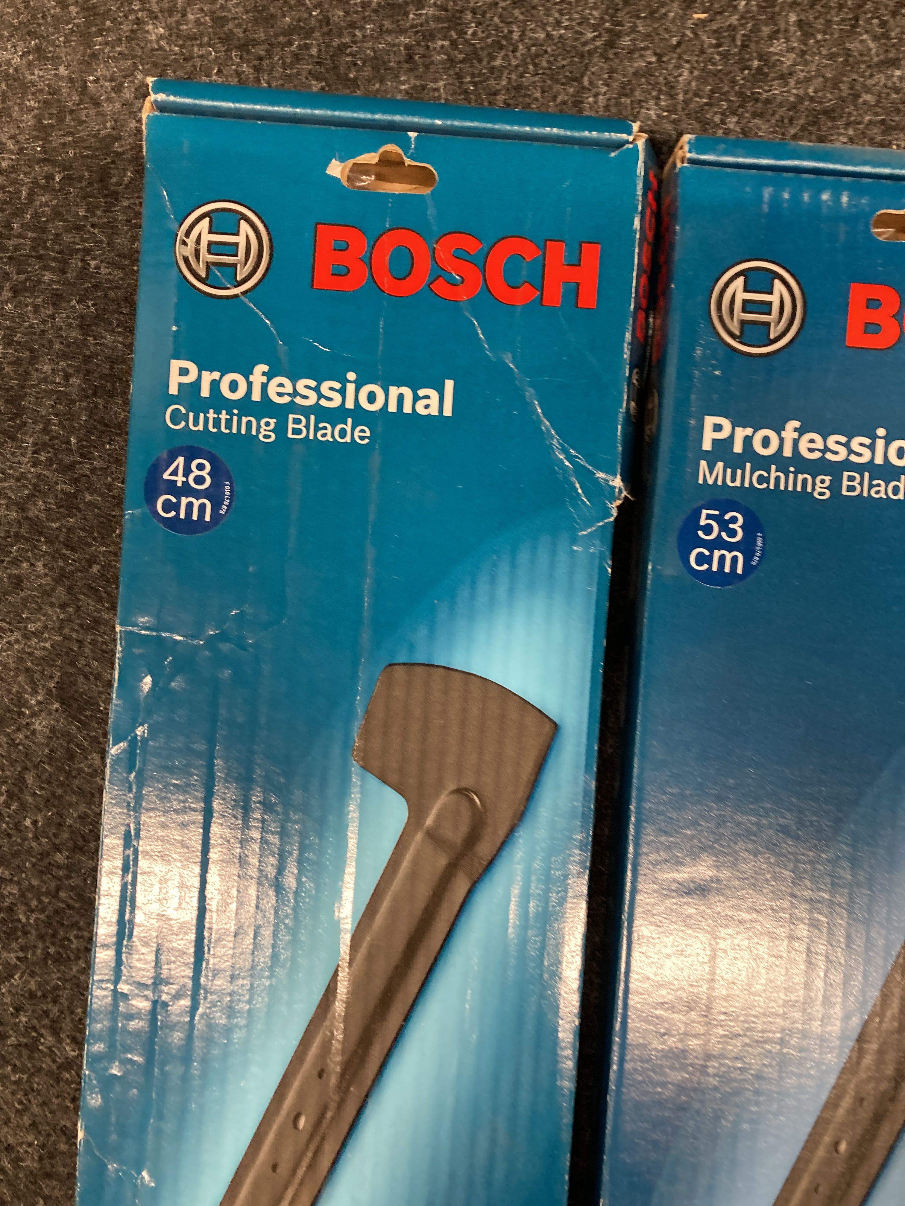 3 knife blades for lawn mowers Bosch 48 and 53 cm PS Auction We