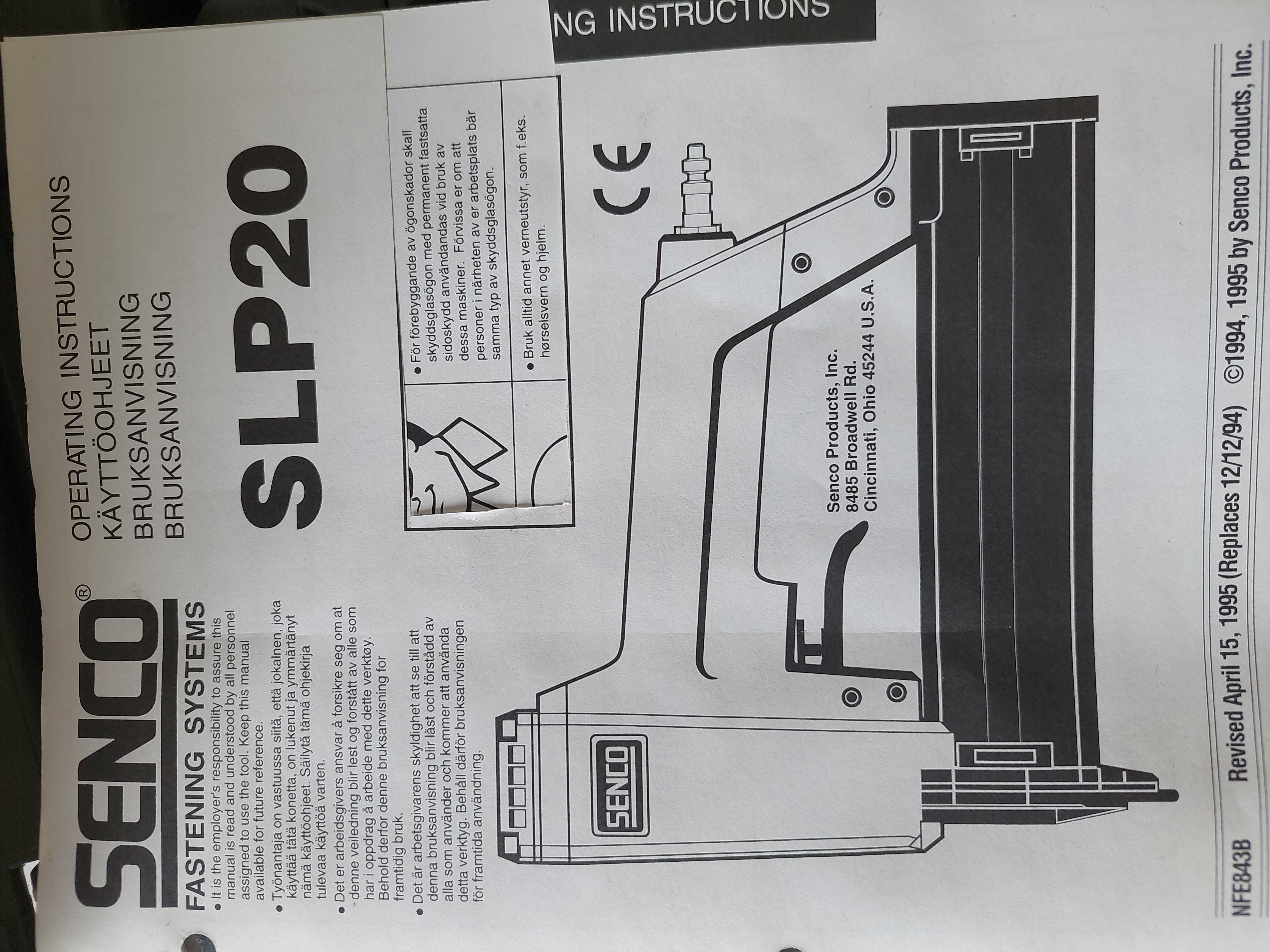 Pneumatic nail gun Senco SLP20 - PS 