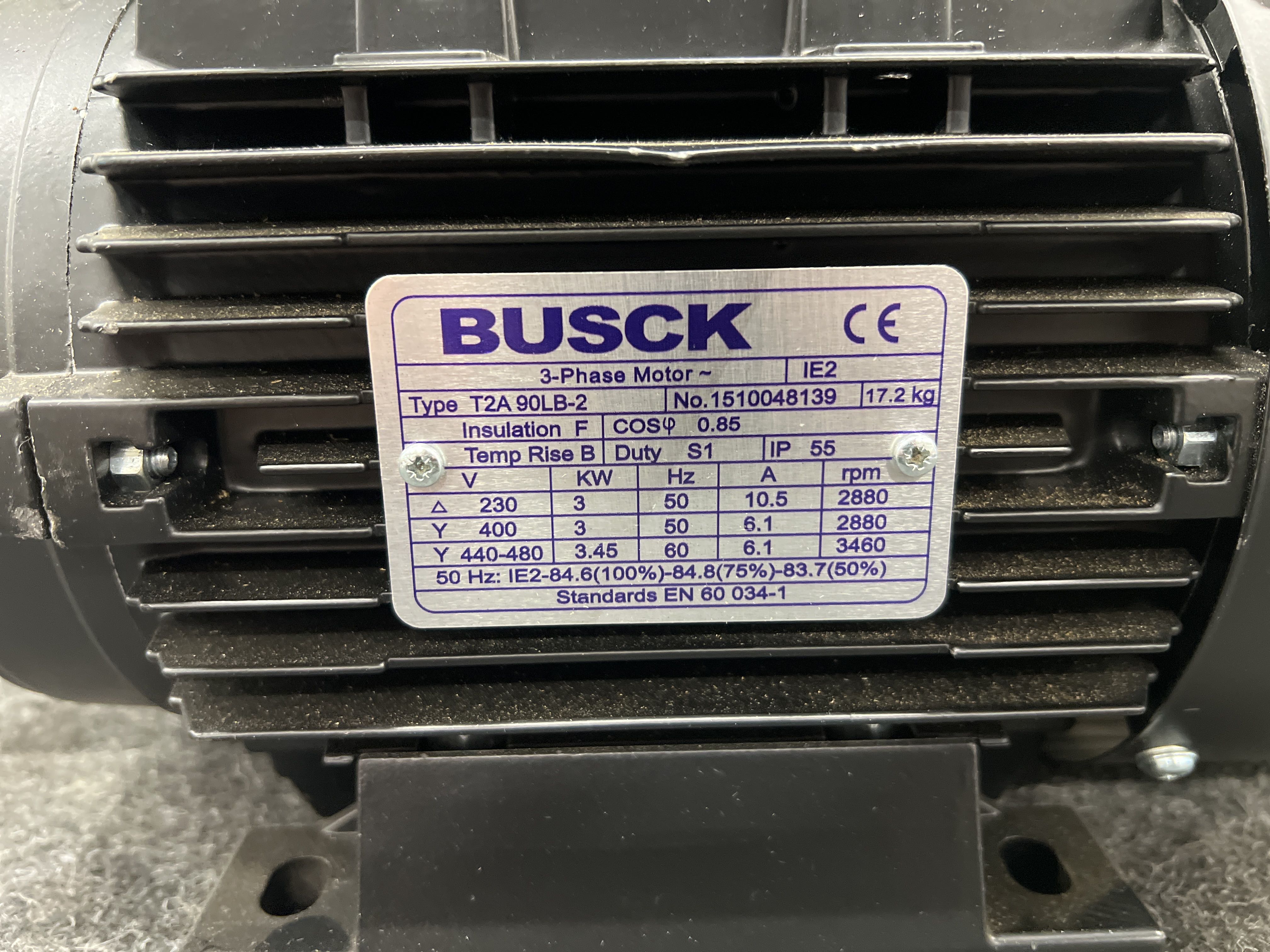 3-fasmotor Busck T2A90LB-2 3kW 2880r/m 230/400V B3 - Auktioner online ...