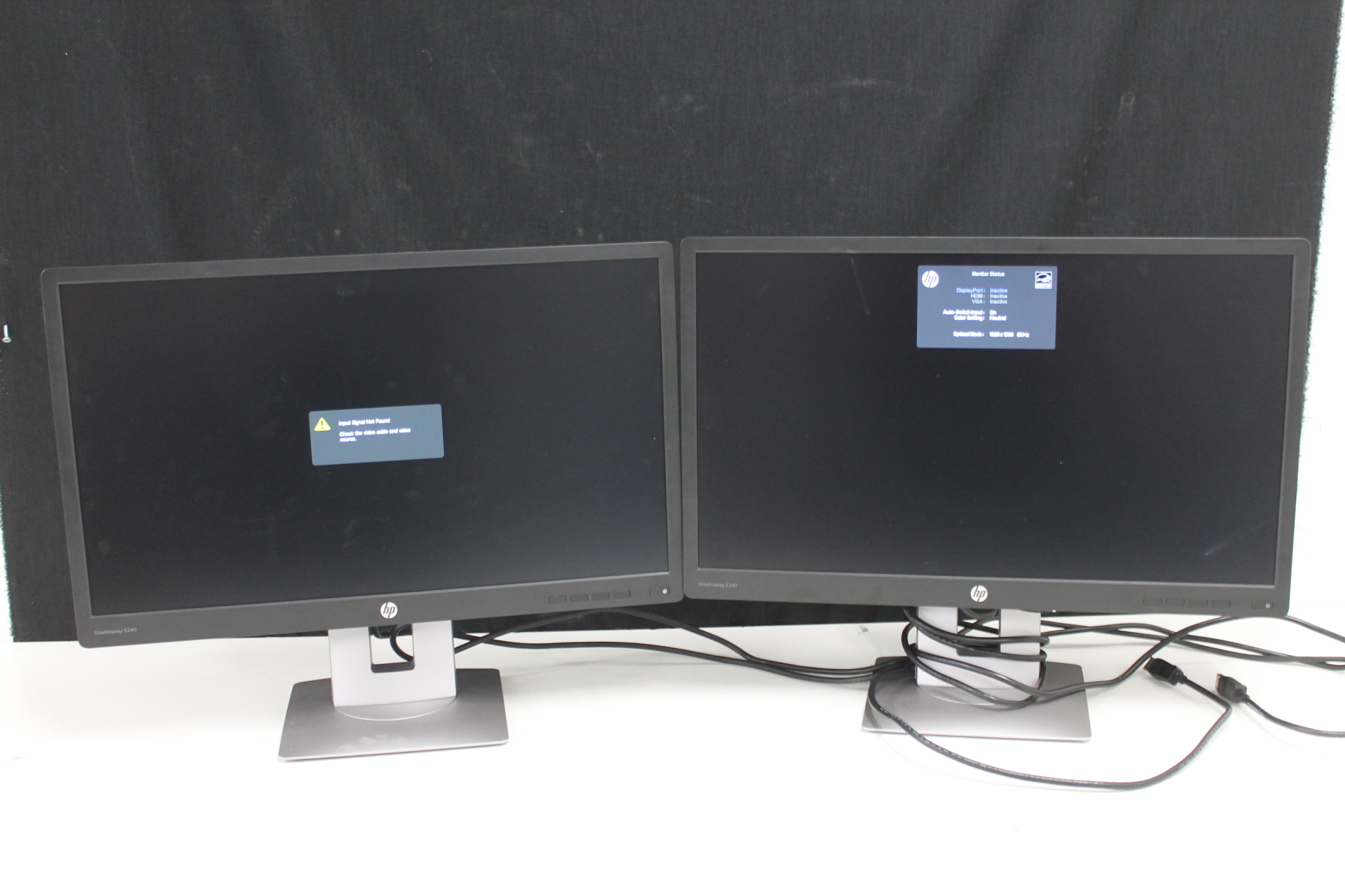 2 PC Monitors HP Elite Display E240 