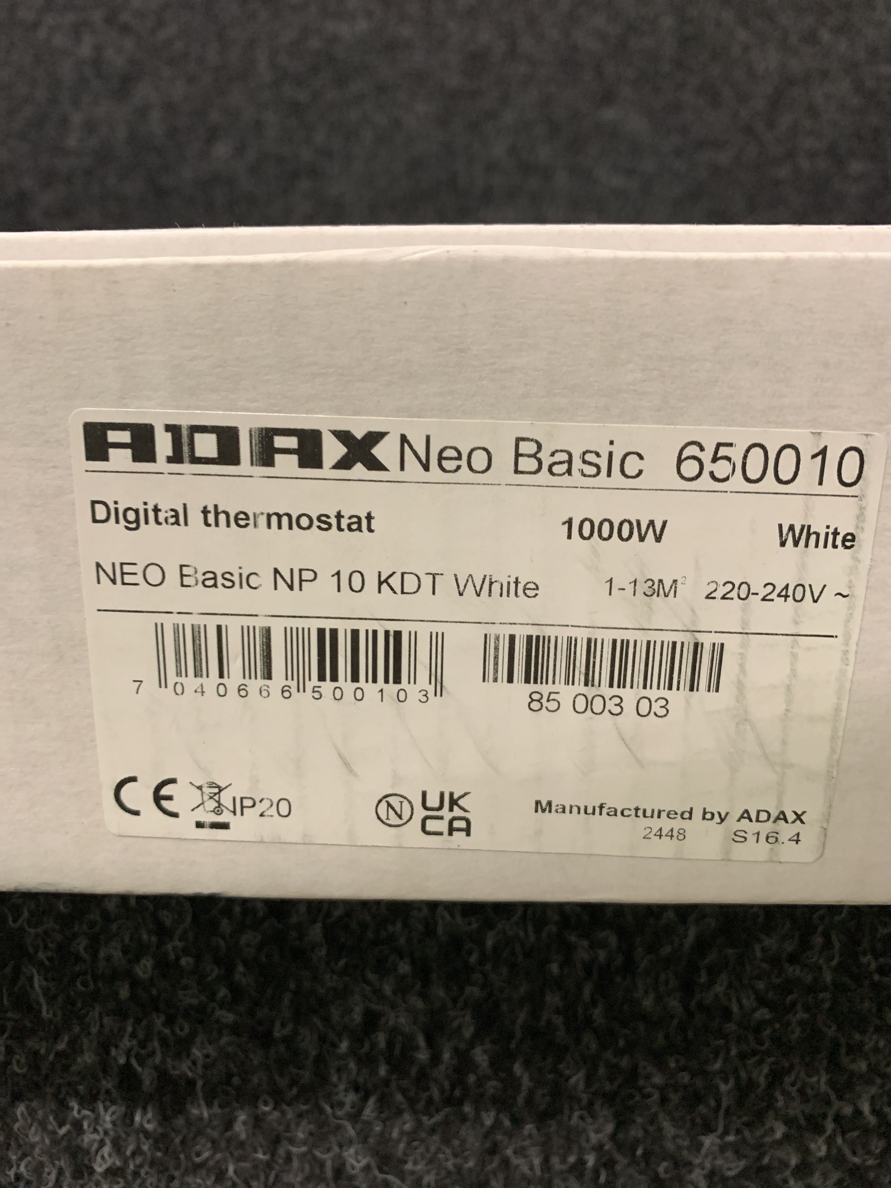 Panel element Adax Neo Basic 1000W (white) - PS Auction - We value the ...