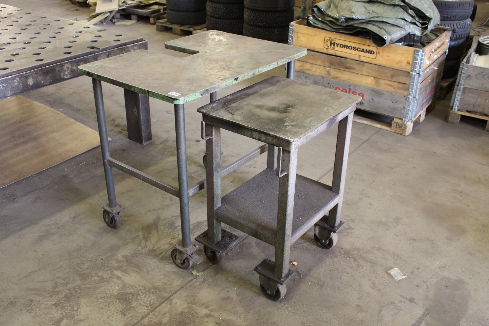 Two stable tables on wheels PS Auction We value the future
