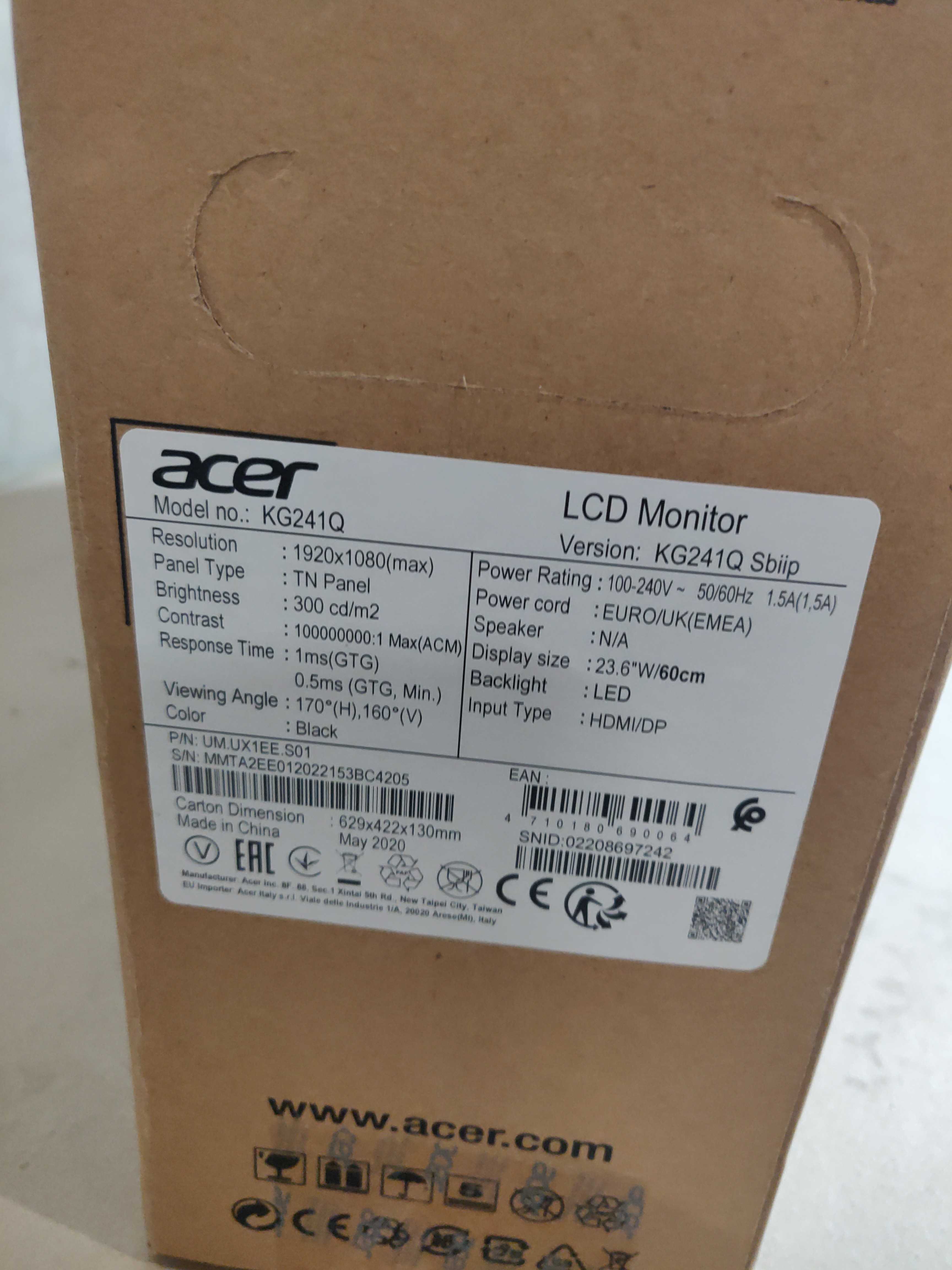 Gaming Screen Acer 24 Kg241qsbiip Ps Auction We Value The Future Largest In Net Auctions