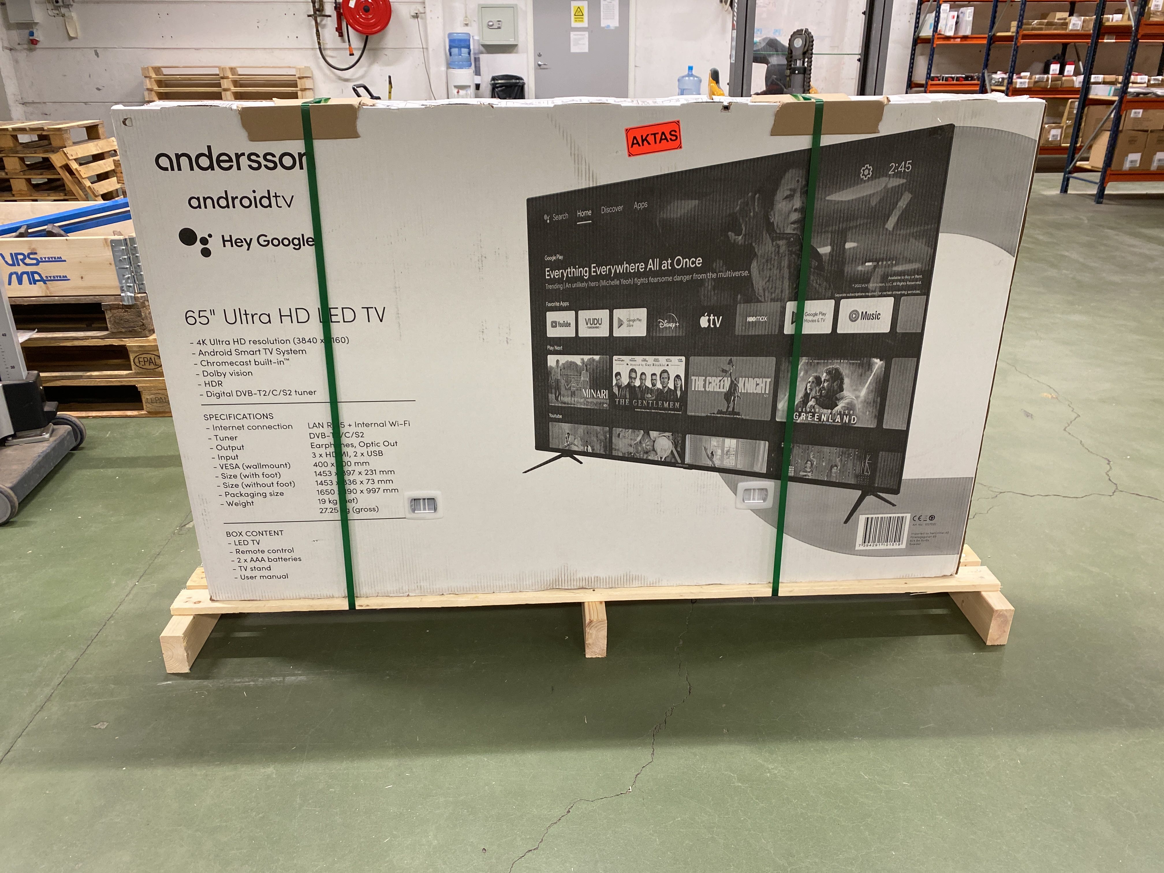65" 4K LED TV med Android OS och inbyggd Chromecast Andersson