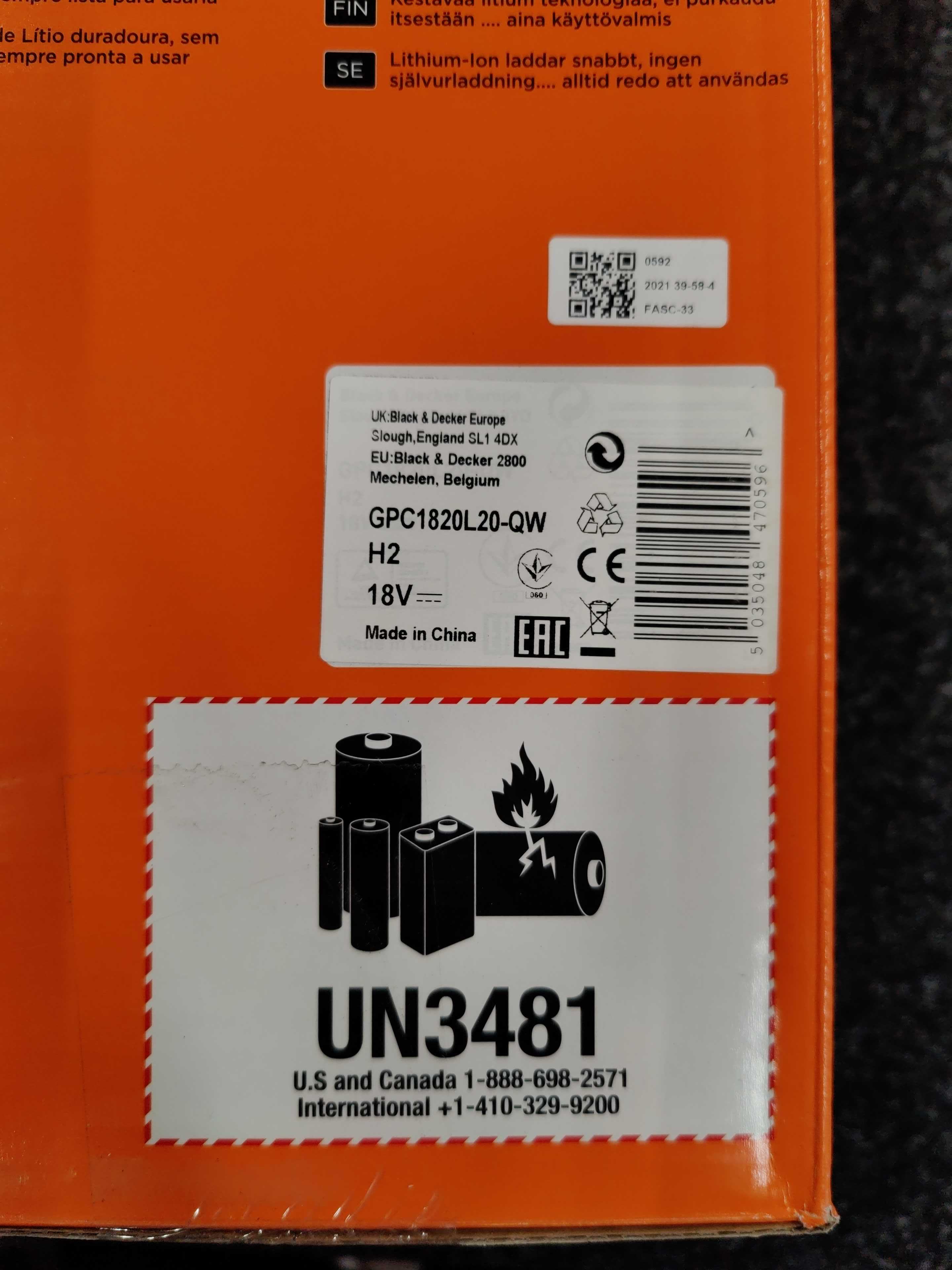 Grensåg Black & Decker GPC1820L20-QW 18V - Auktioner online ...
