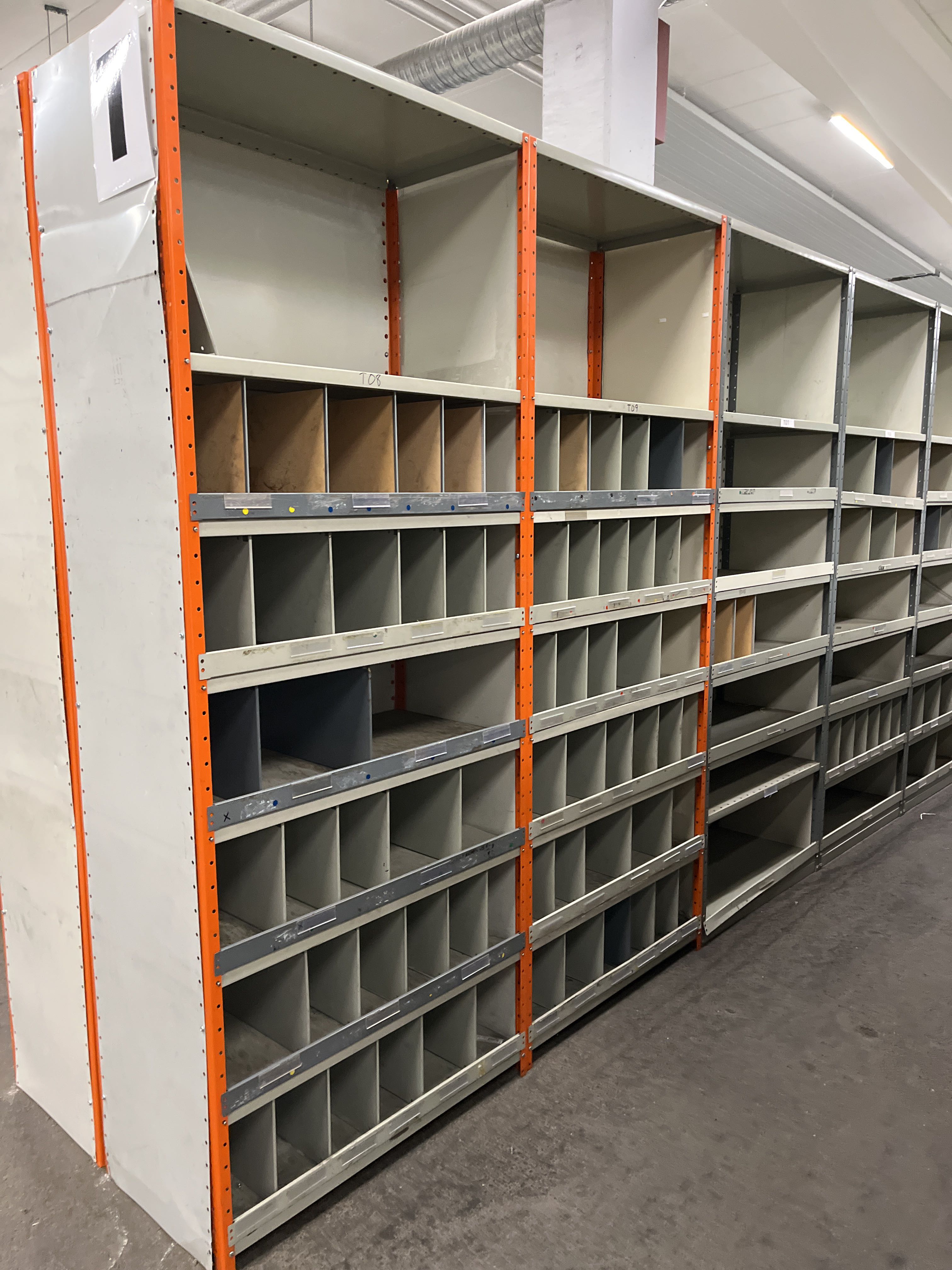 Assortment Rack Storage rack/Assortment rack with sheet metal shelves: 18 meters (TS ...