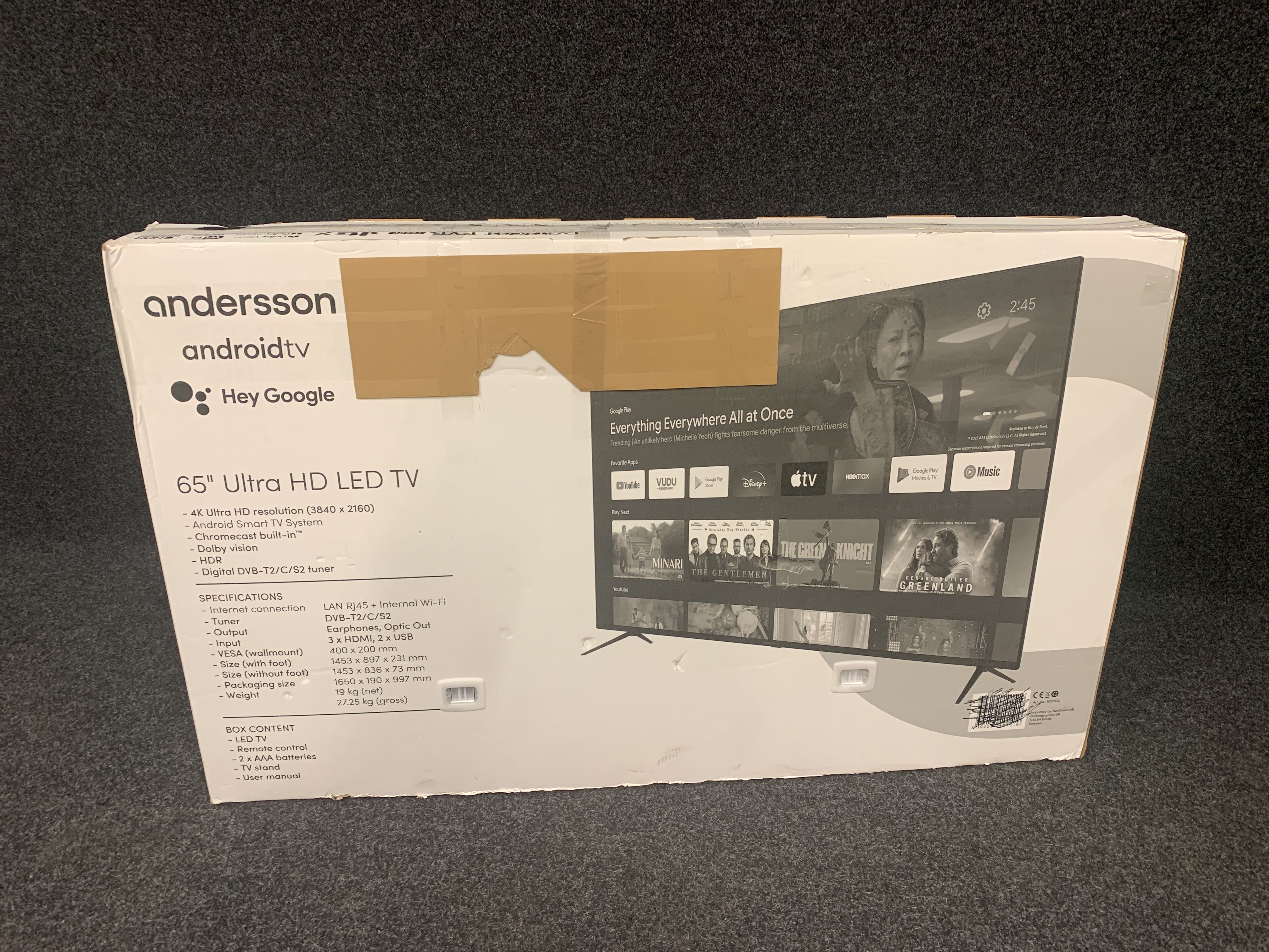 65" 4K LED TV med Android OS och inbyggd Chromecast Andersson