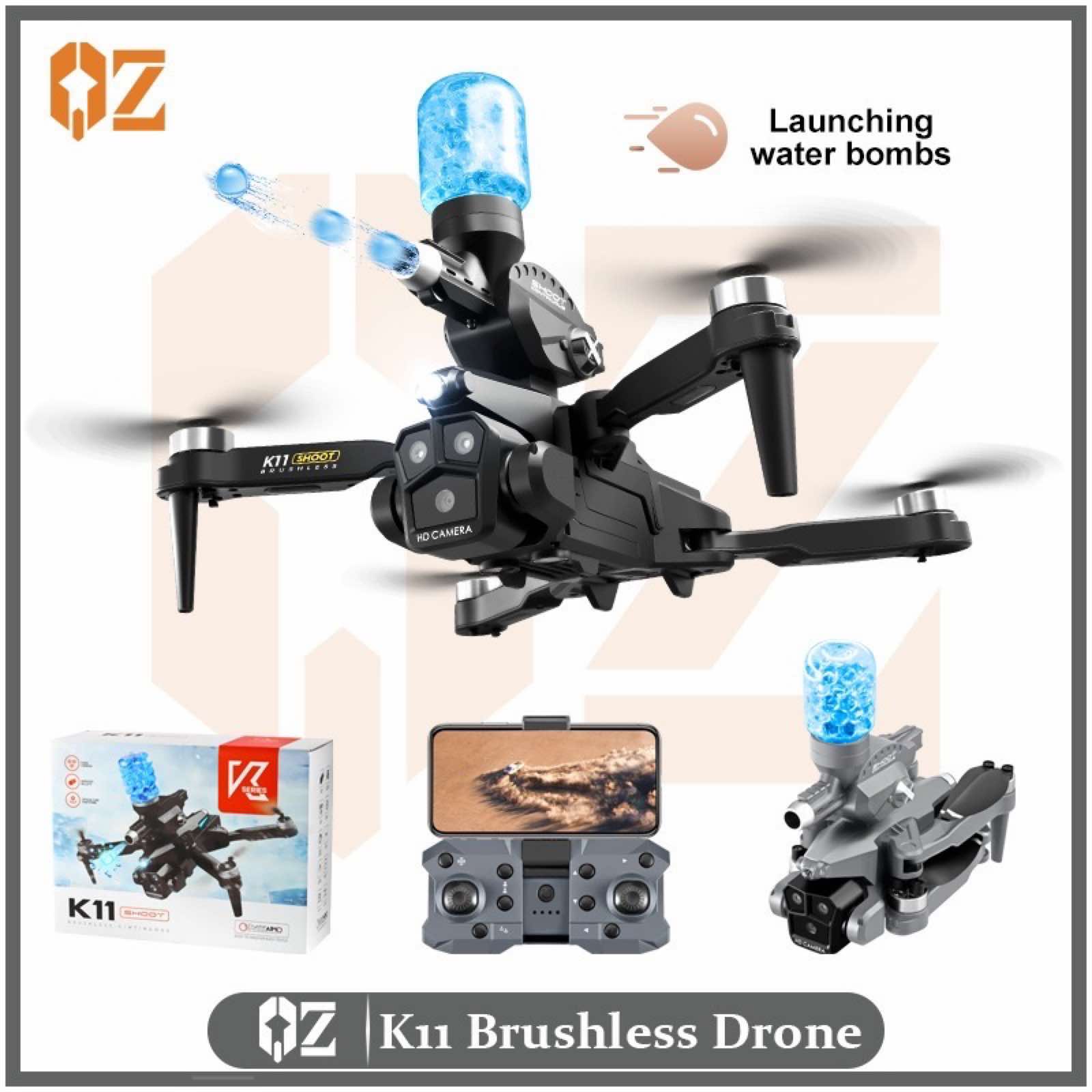 K11 MAX Drone with Brushless Motors & Water Cannon - Free K11 MAX Drone with Brushless Motors & Water Cannon - Free