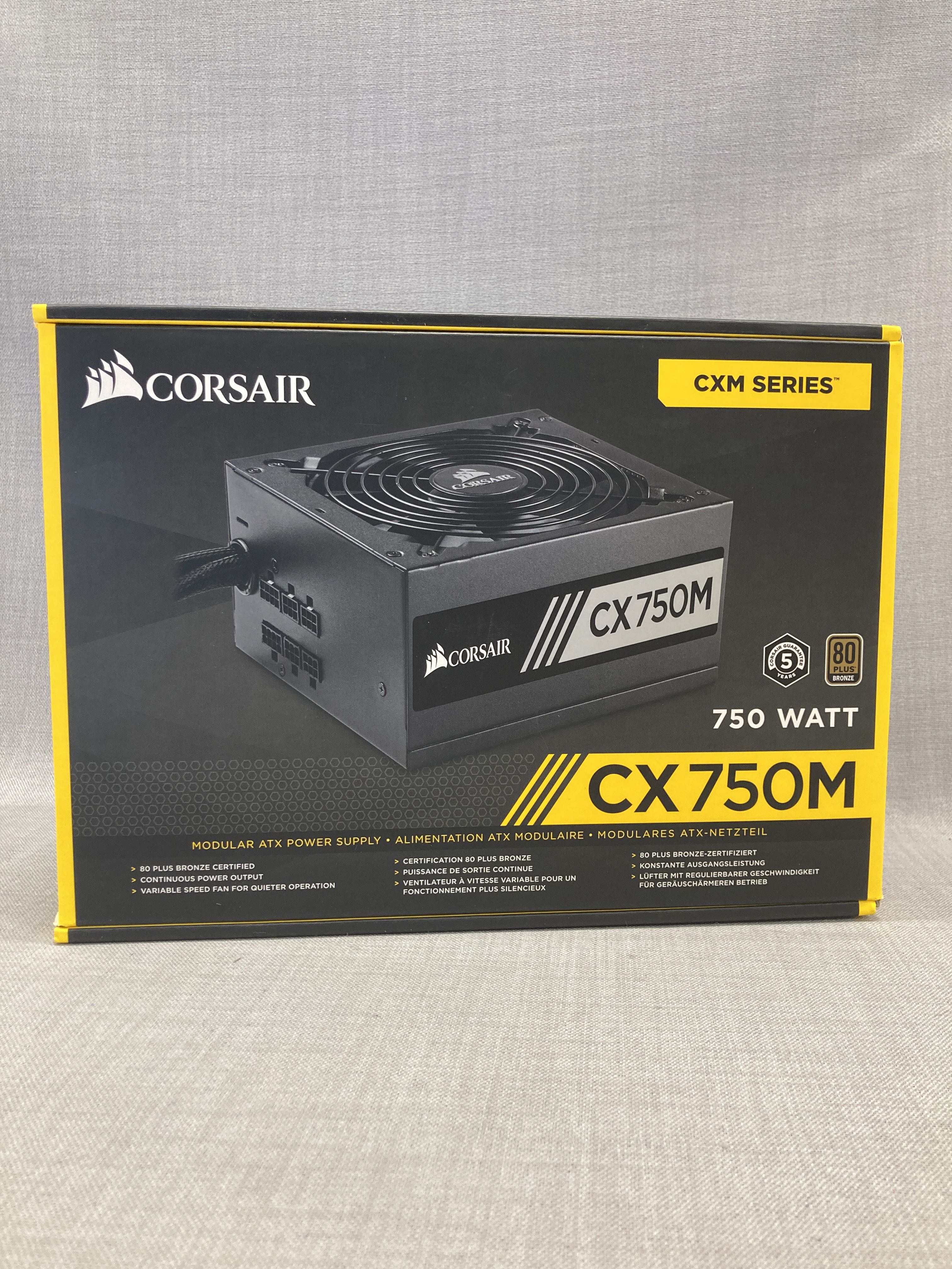 Corsair 750W CXM 80Plus Bronze Semi-Modular ATX12V PFC Source - PN# CP-9020061-BR CX Series™ CX750M \u2014 750 Watt 80 PLUS® Bronze Certified Modular ATX PSU