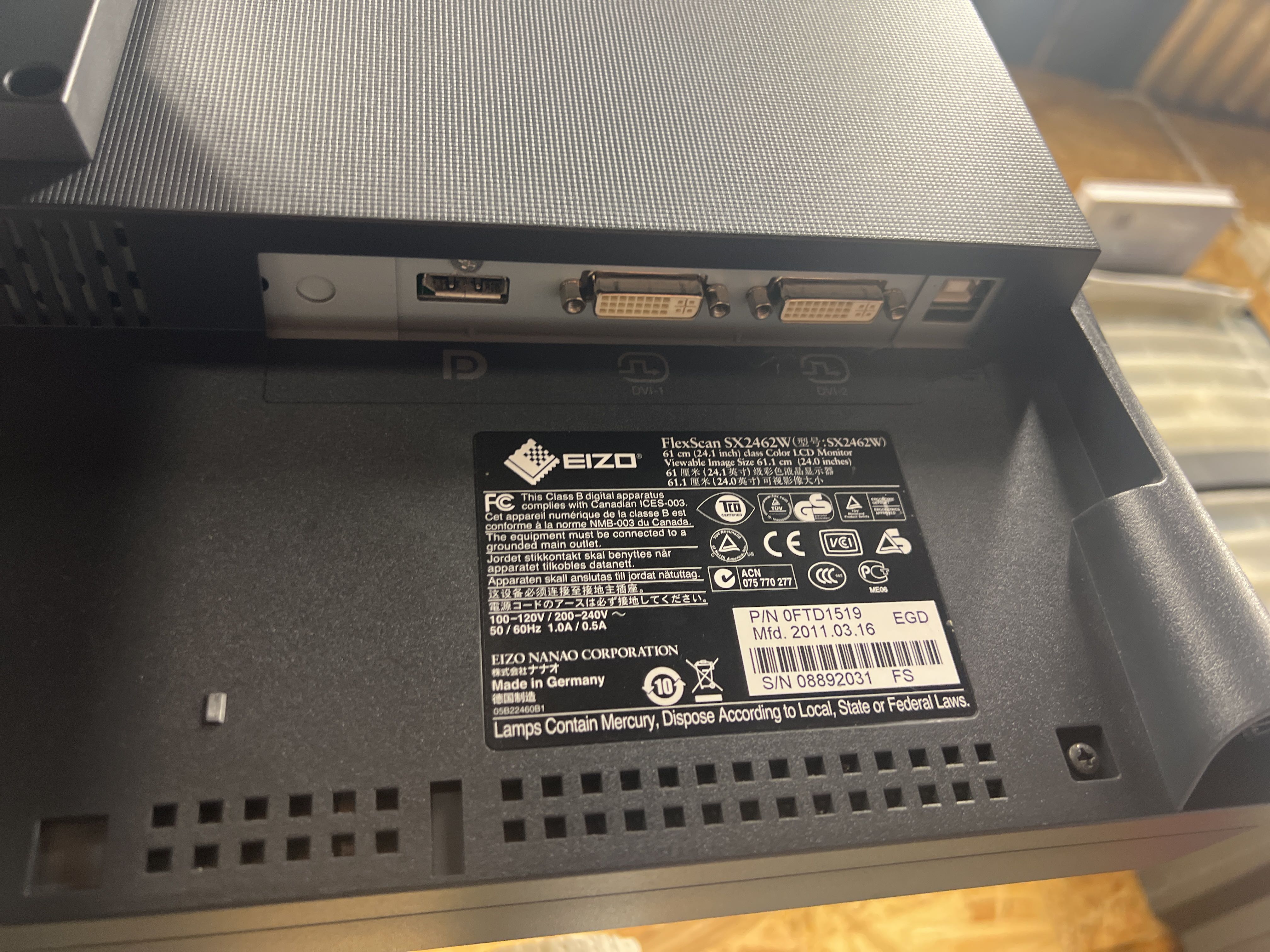 Computer monitor Eizo FlexScan SX2462W - PS Auction - We value the