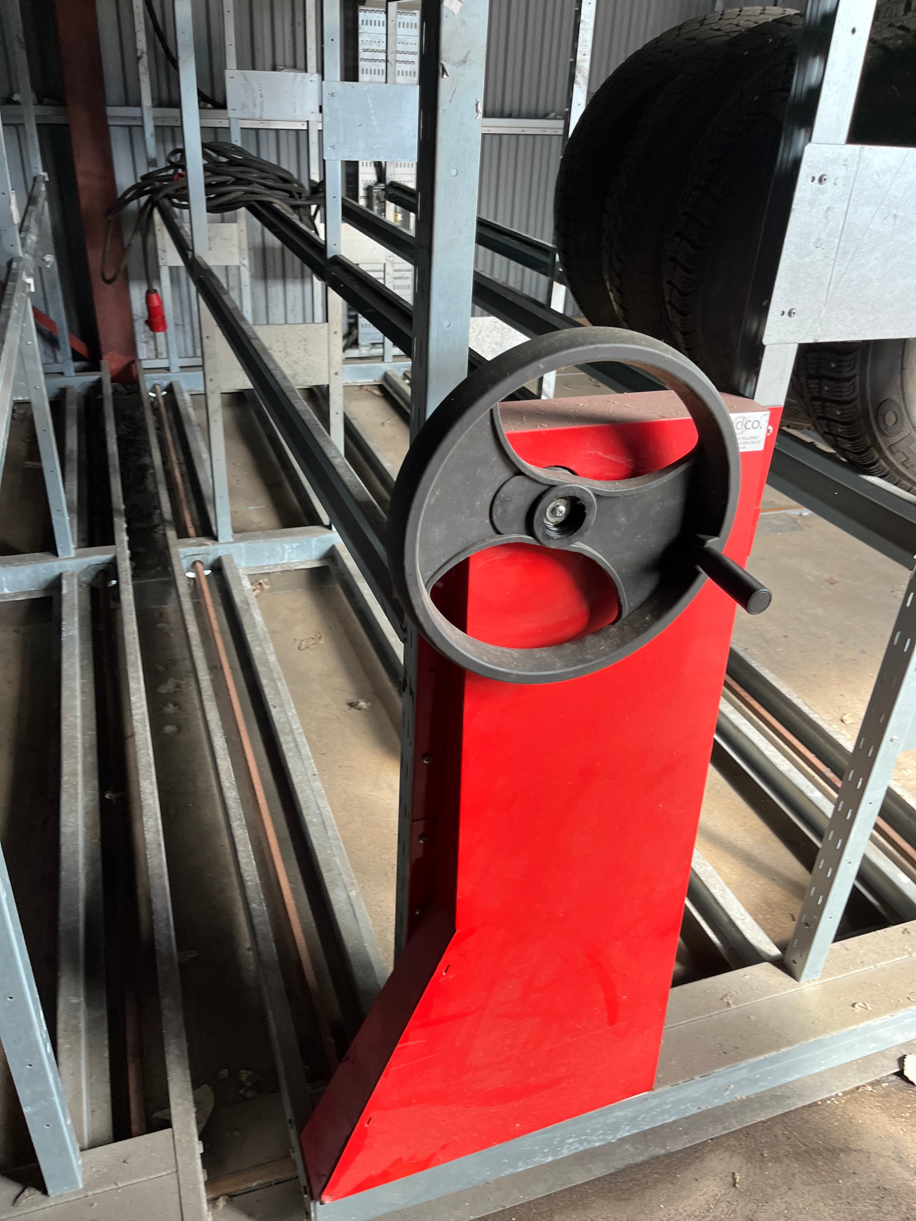 Tire Locating Rails Tire storage on roller rails - PS Auction - We value the future ...