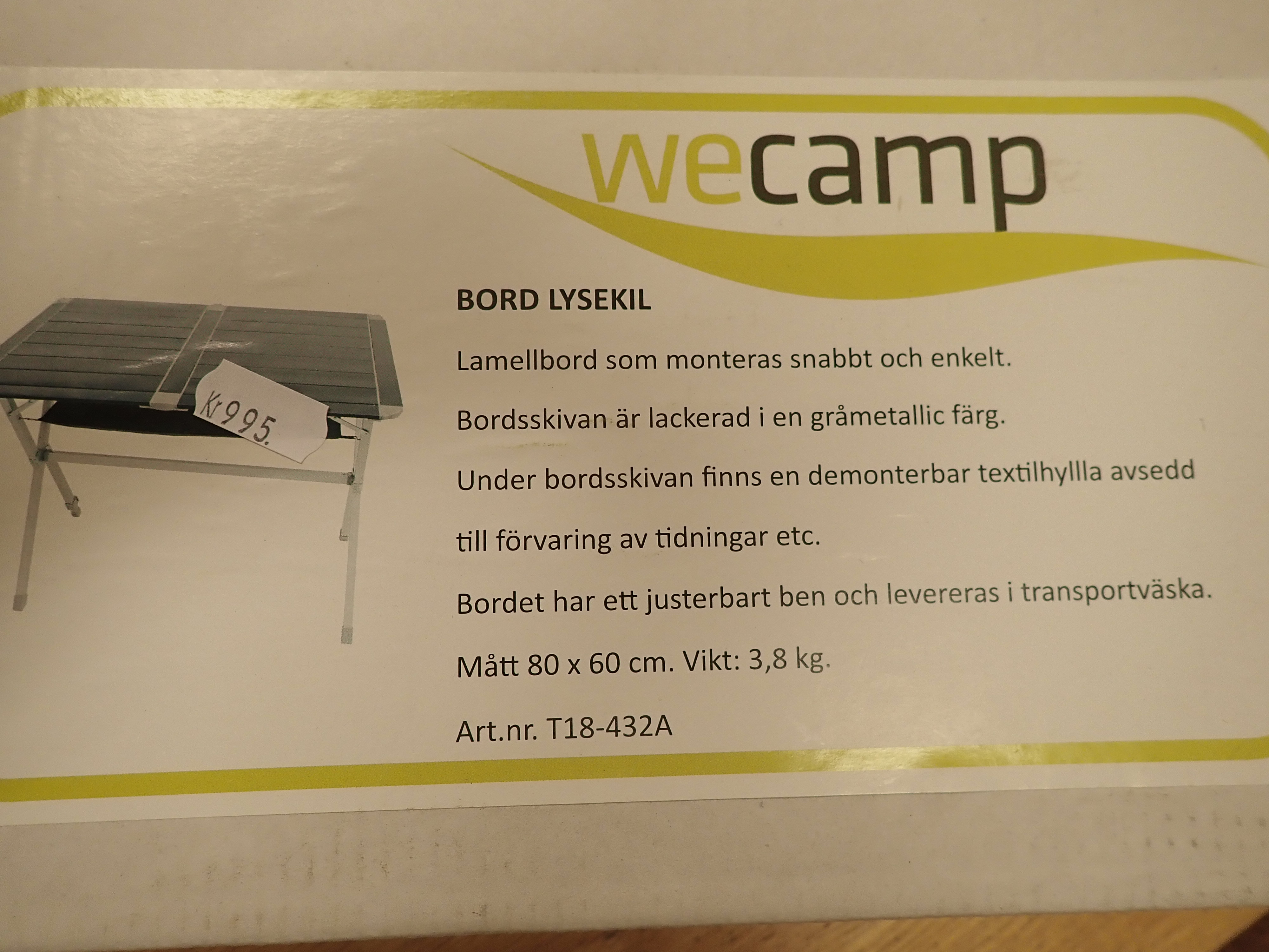 wecamp alubord lysekil campingbord Nätauktioner WeCamp Lysekil 2, 80x60 cm