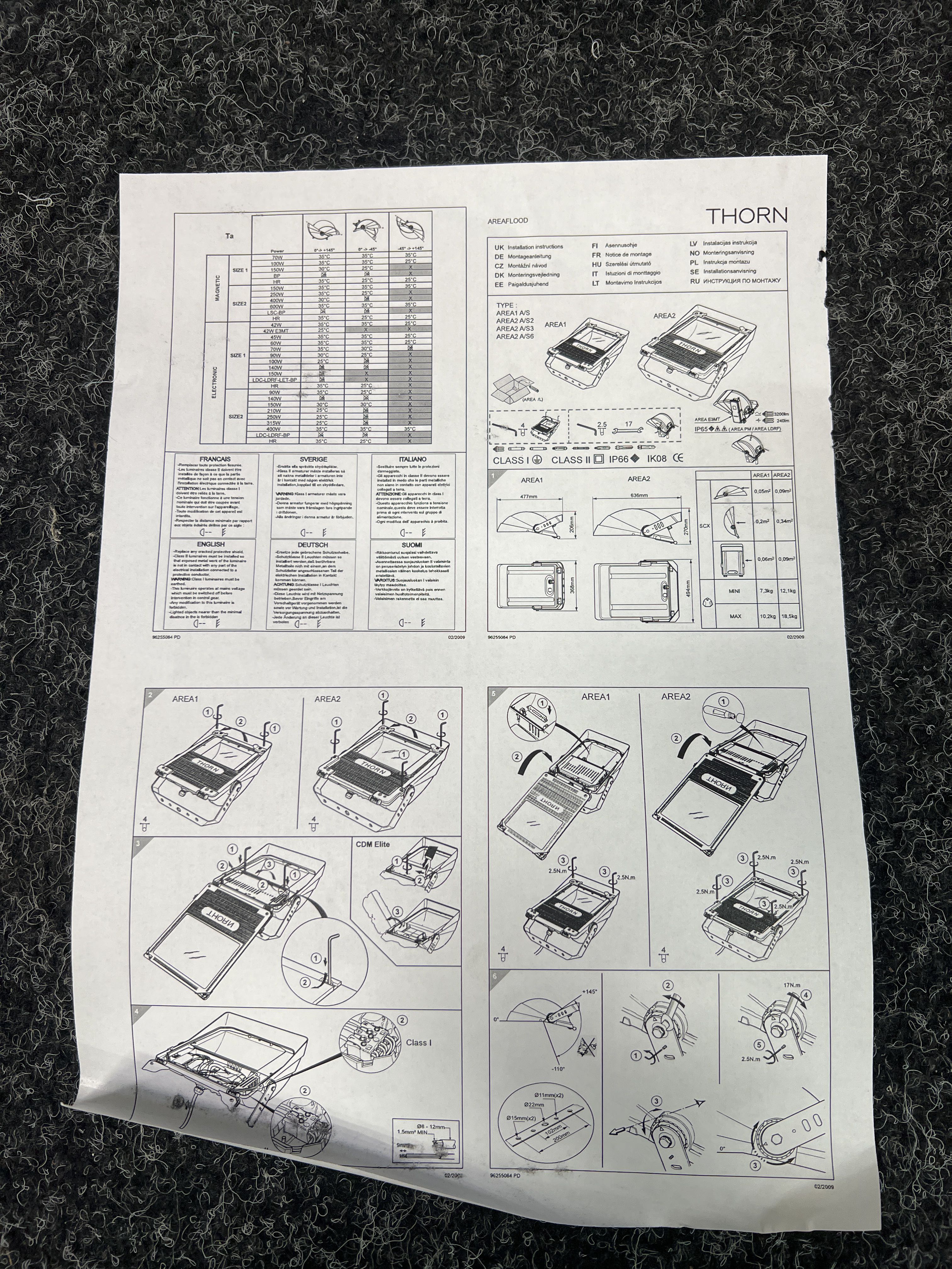 Strålkastare, Elektrodhållare, Förvaringsväskor och Pallbockar ...