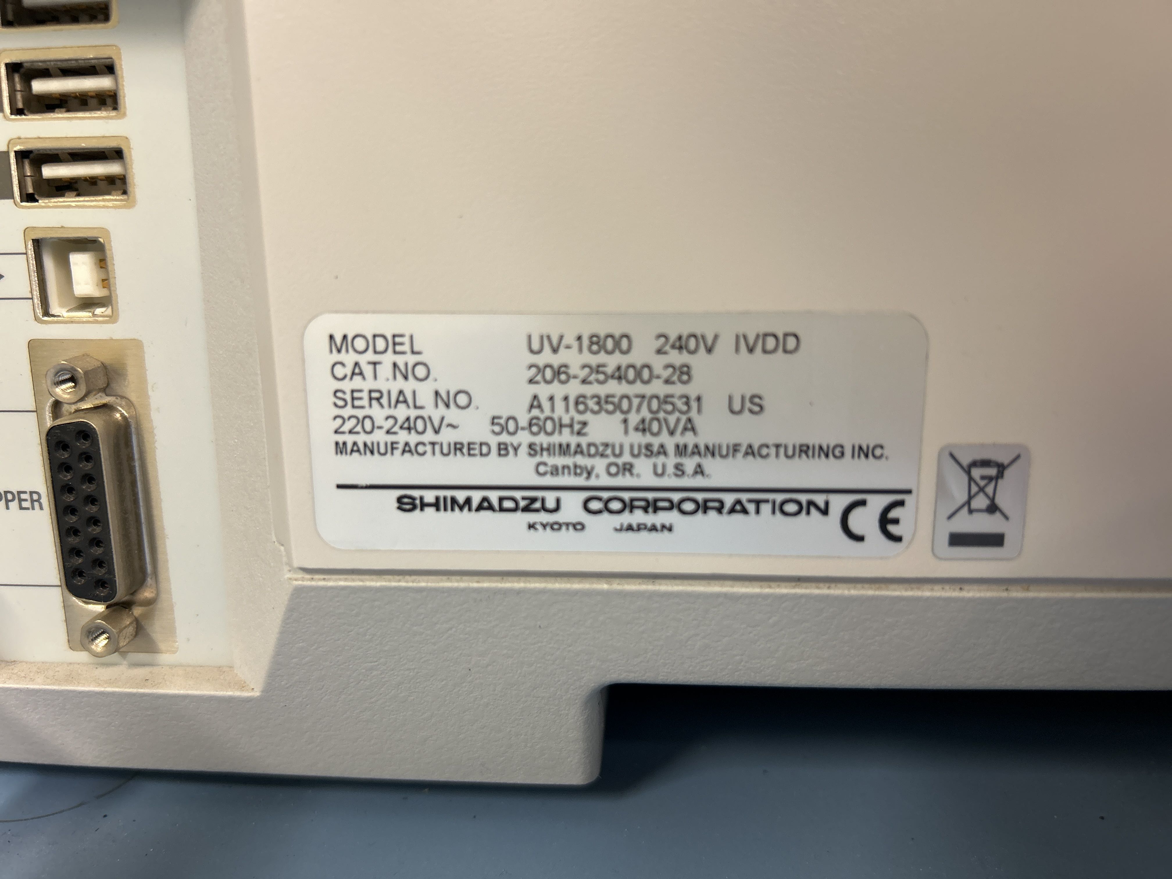 Yume様確認用 UV spectrophotometer - Shimadzu UV-1800 - PS Auction - We value
