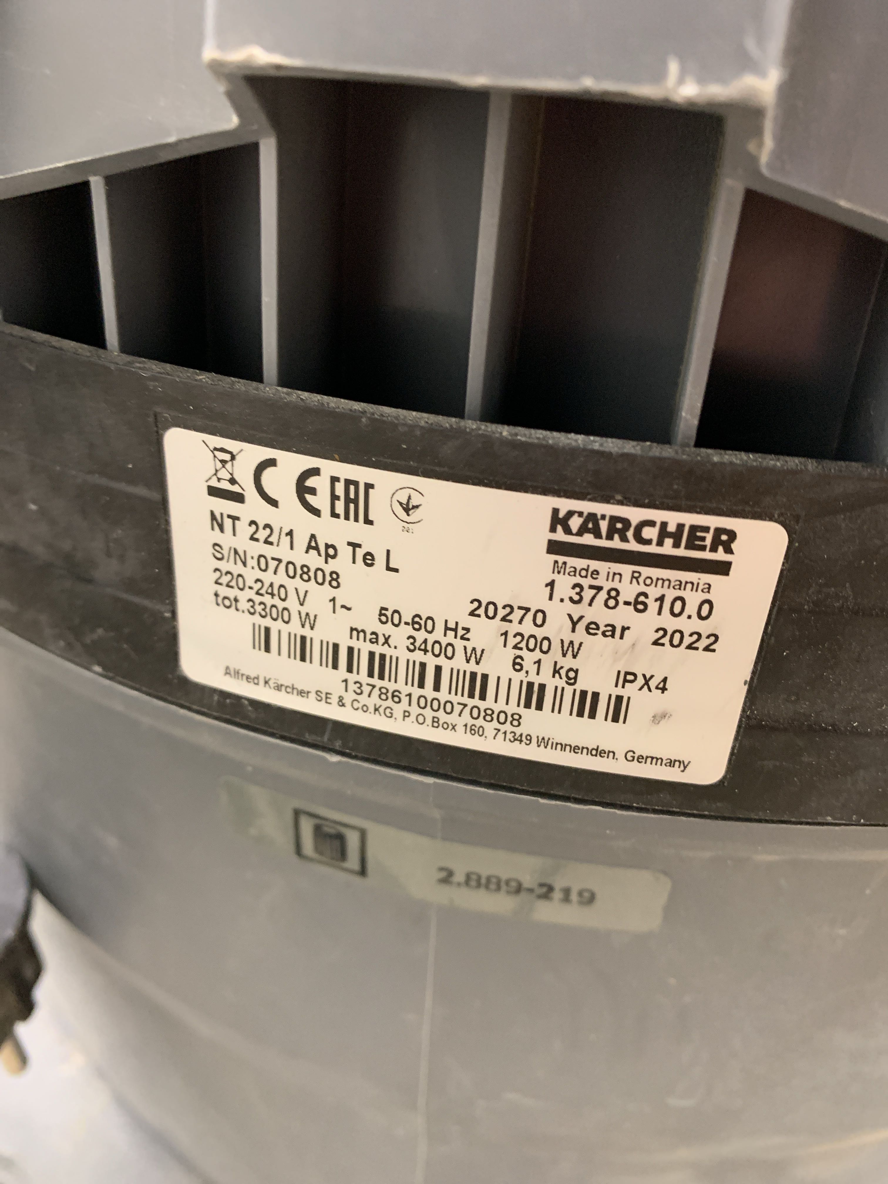 National ポリッシャー Coarse vacuum cleaner Kärcher NT 22/1 Ap Te L - 2022 - PS Auction