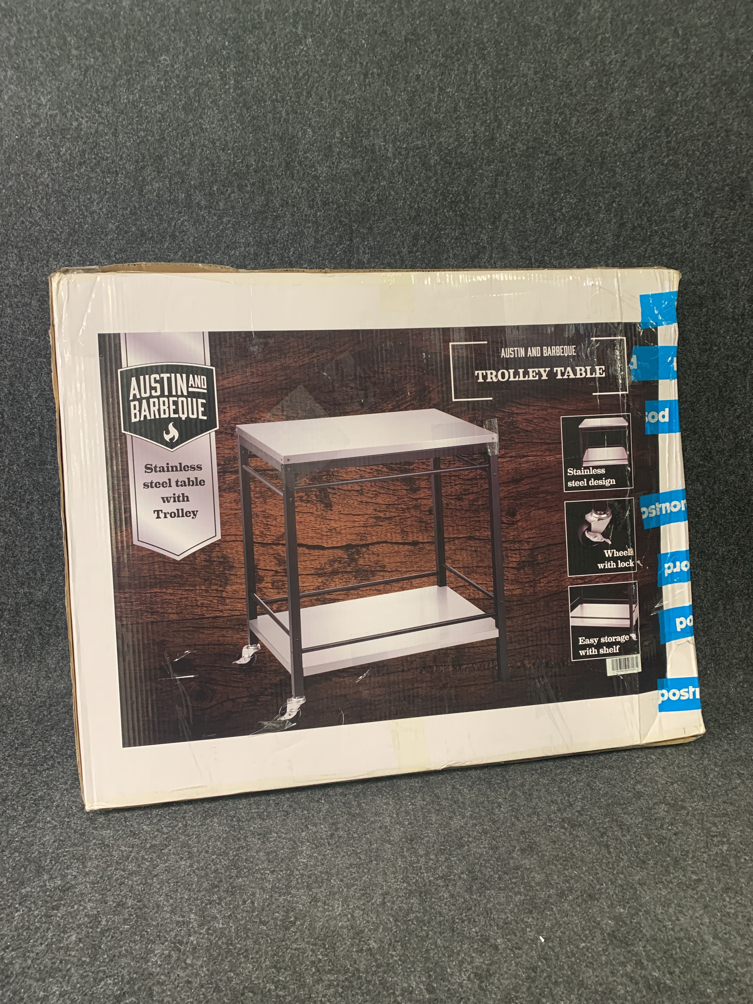 Side table for the outdoor kitchen in stainless steel, Austin and