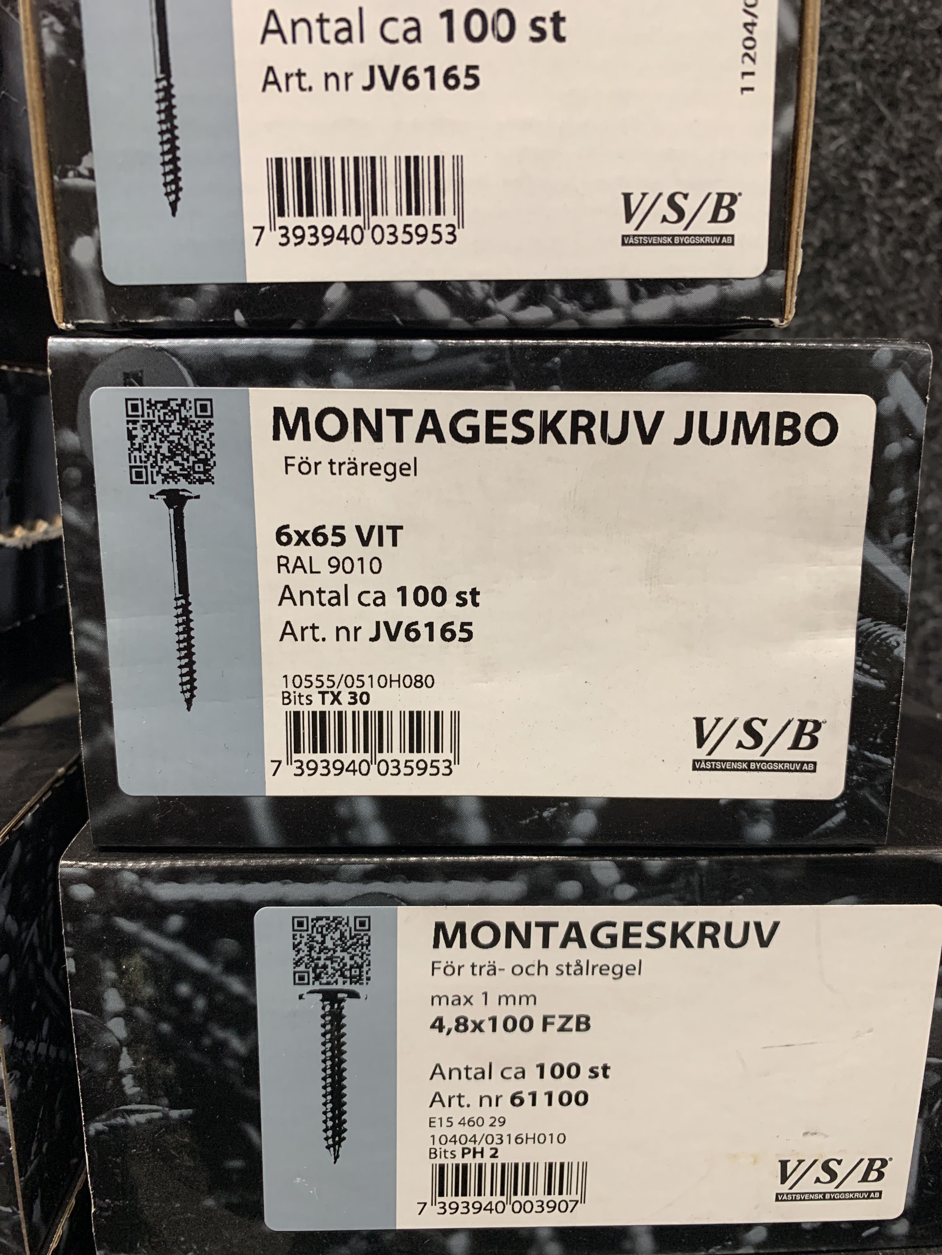18 st Förpackningar skruv, VSB - Auktioner online - Nätauktioner ...