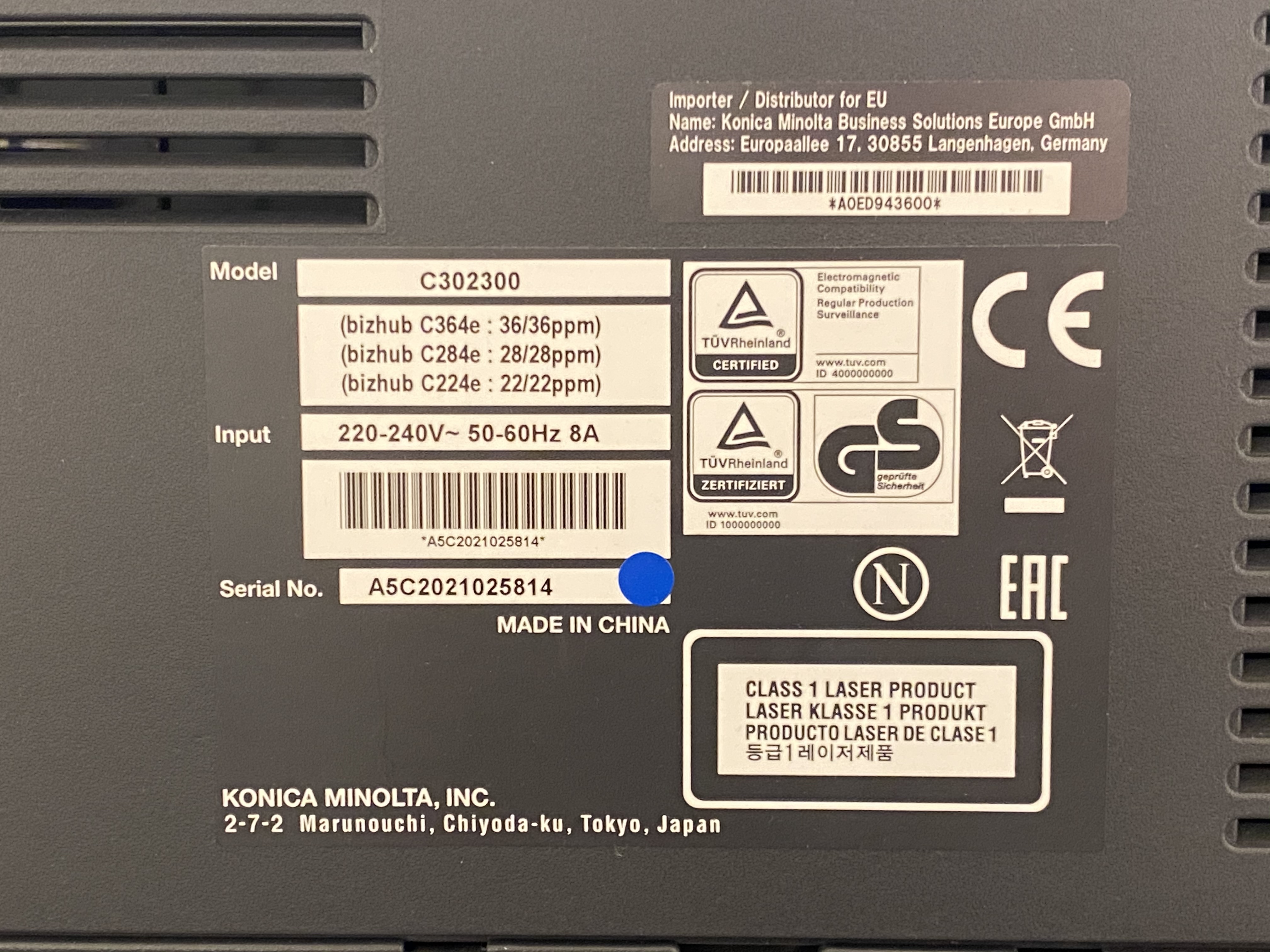 Printer - Konica Minolta BizHub C284e - PS Auction - We