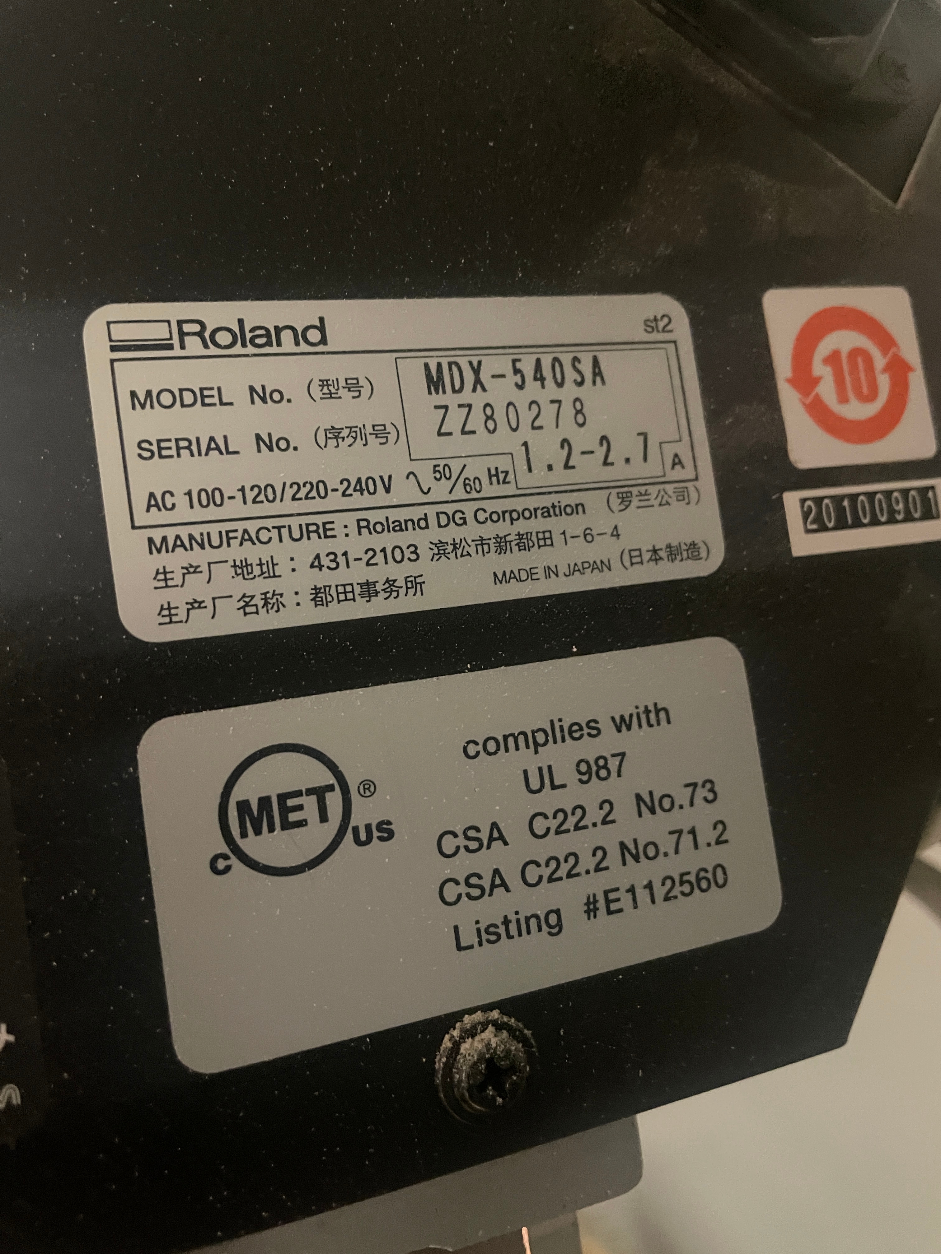 CNC router Roland Modela Pro II MDX-540 - PS Auction - We value