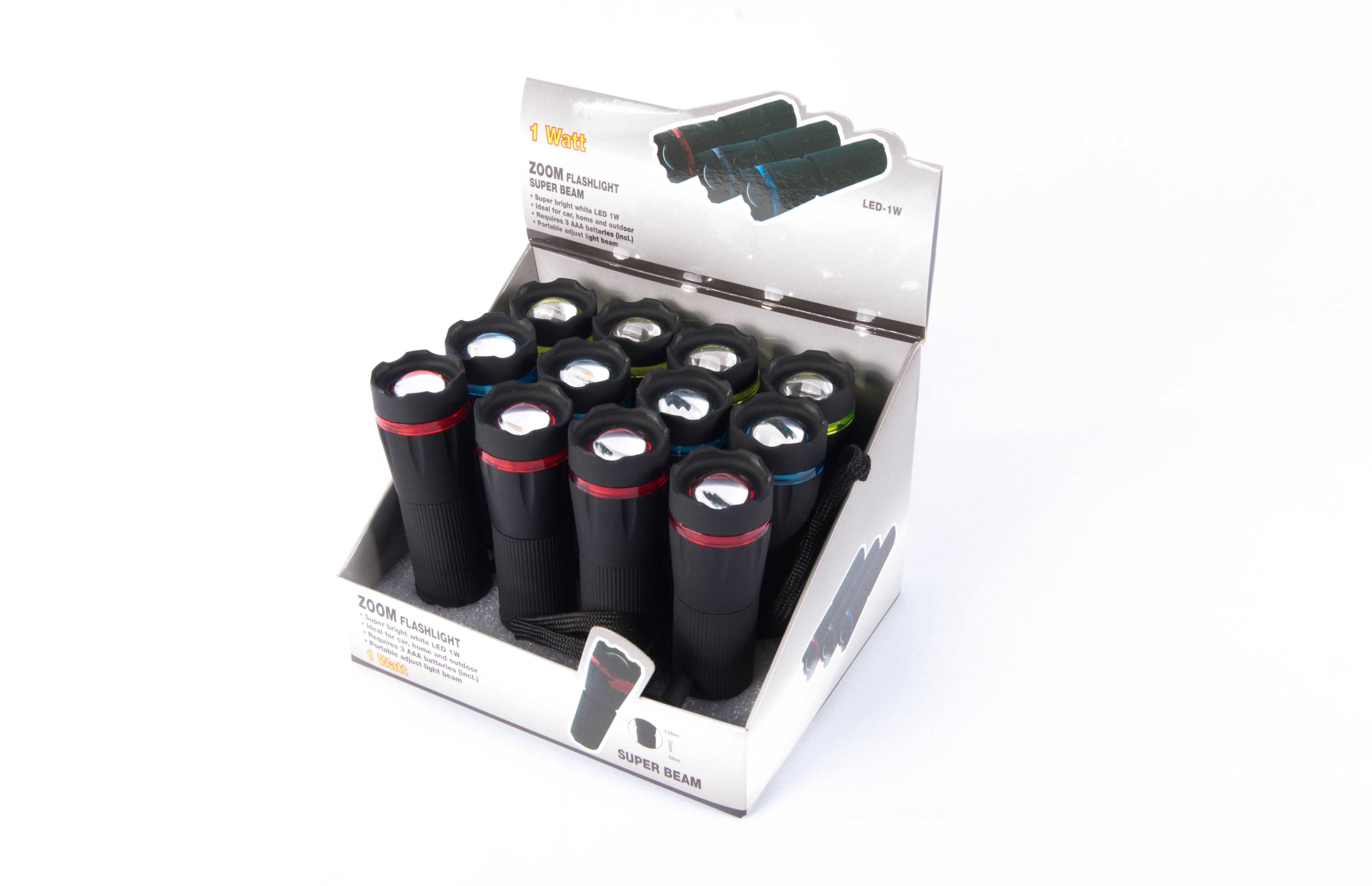 Flashlights in different colors 72 pcs in display - PS Auction - We ...