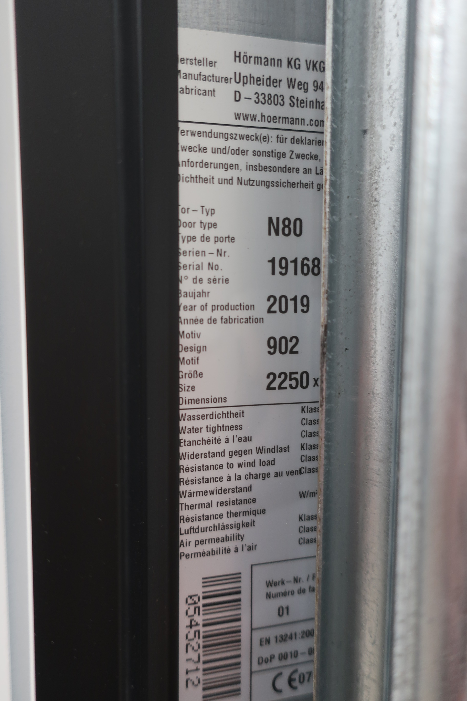 Rocker door Hörmann Berry N80 / 902 2250x1920 mm - PS Auction - We