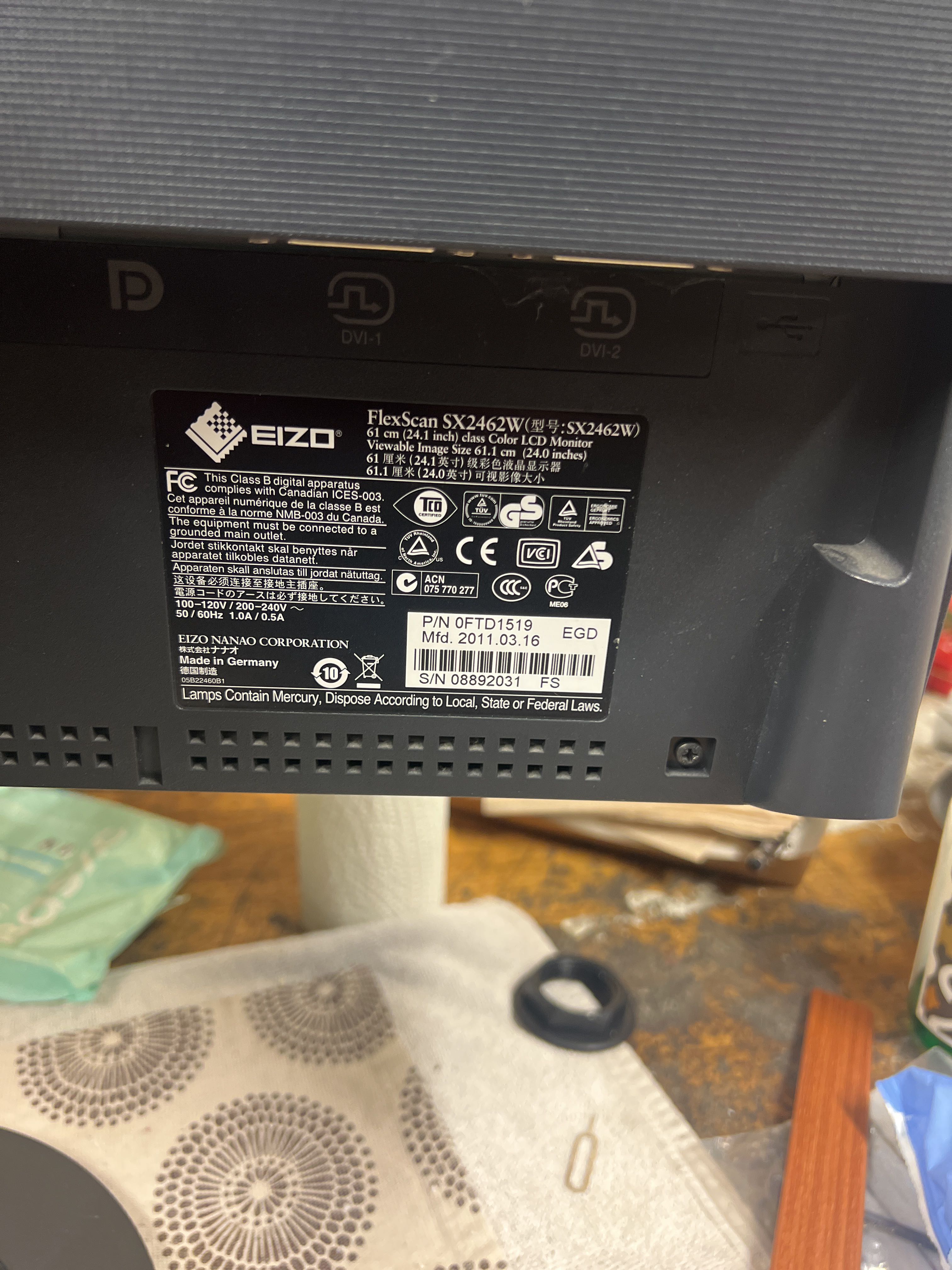 Computer monitor Eizo FlexScan SX2462W - PS Auction - We value the
