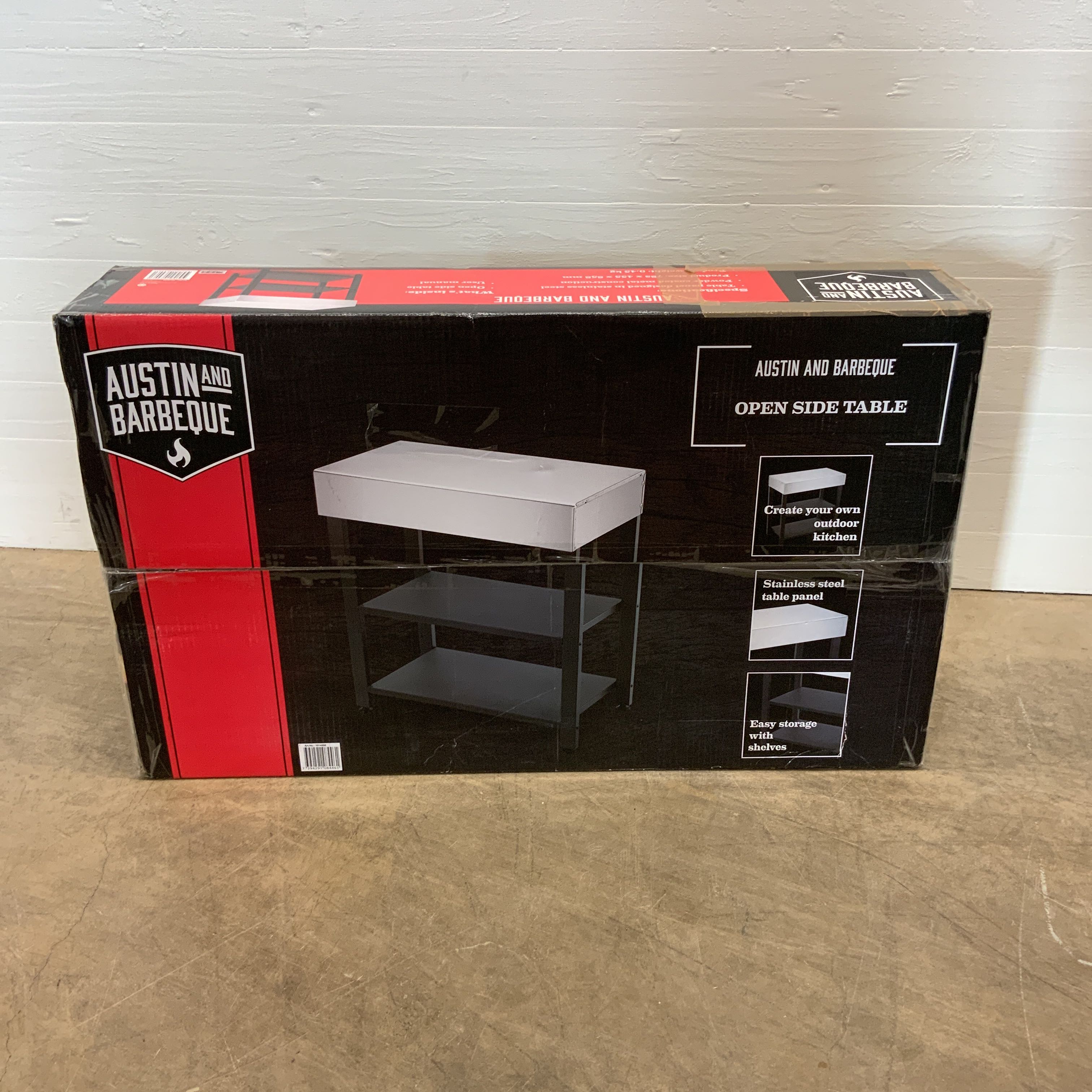 Side table with shelf Austin and Barbeque AABQ Side Table Open SS PS