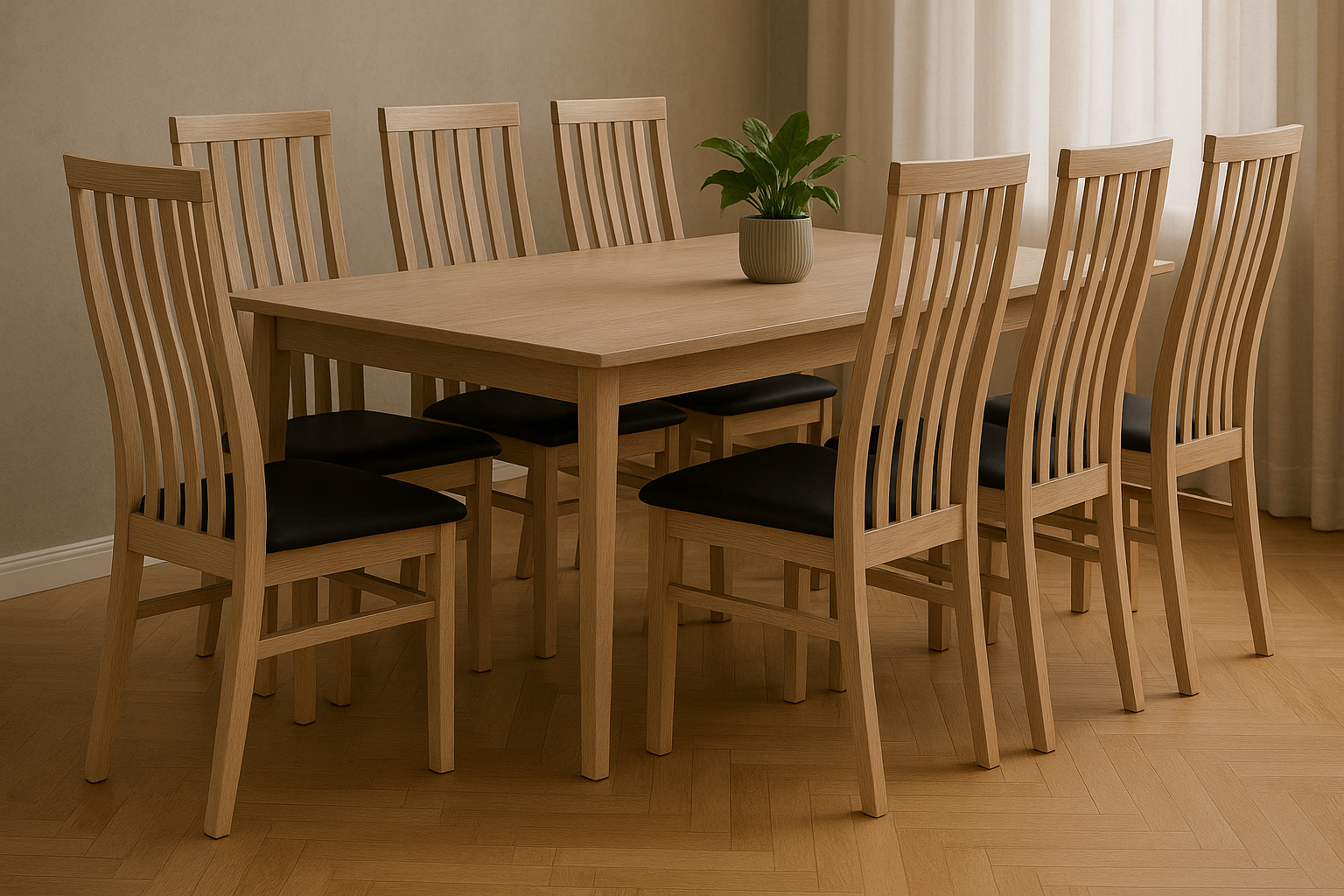 Alaska chair in whitewash / Black Eco-leather 4 pcs - PS Auction - We ...