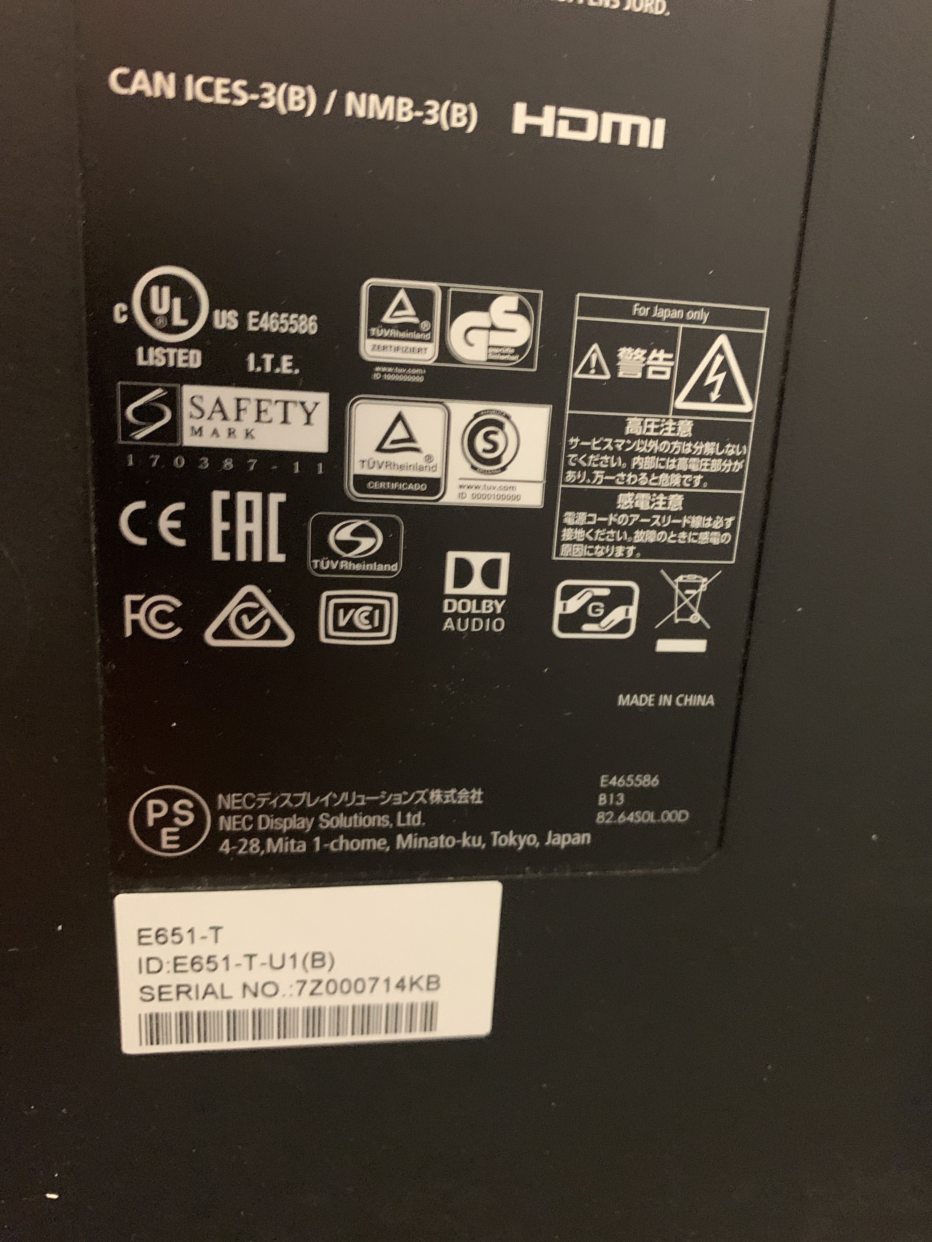 Touch screen Nec E651-T 65 ” - PS 