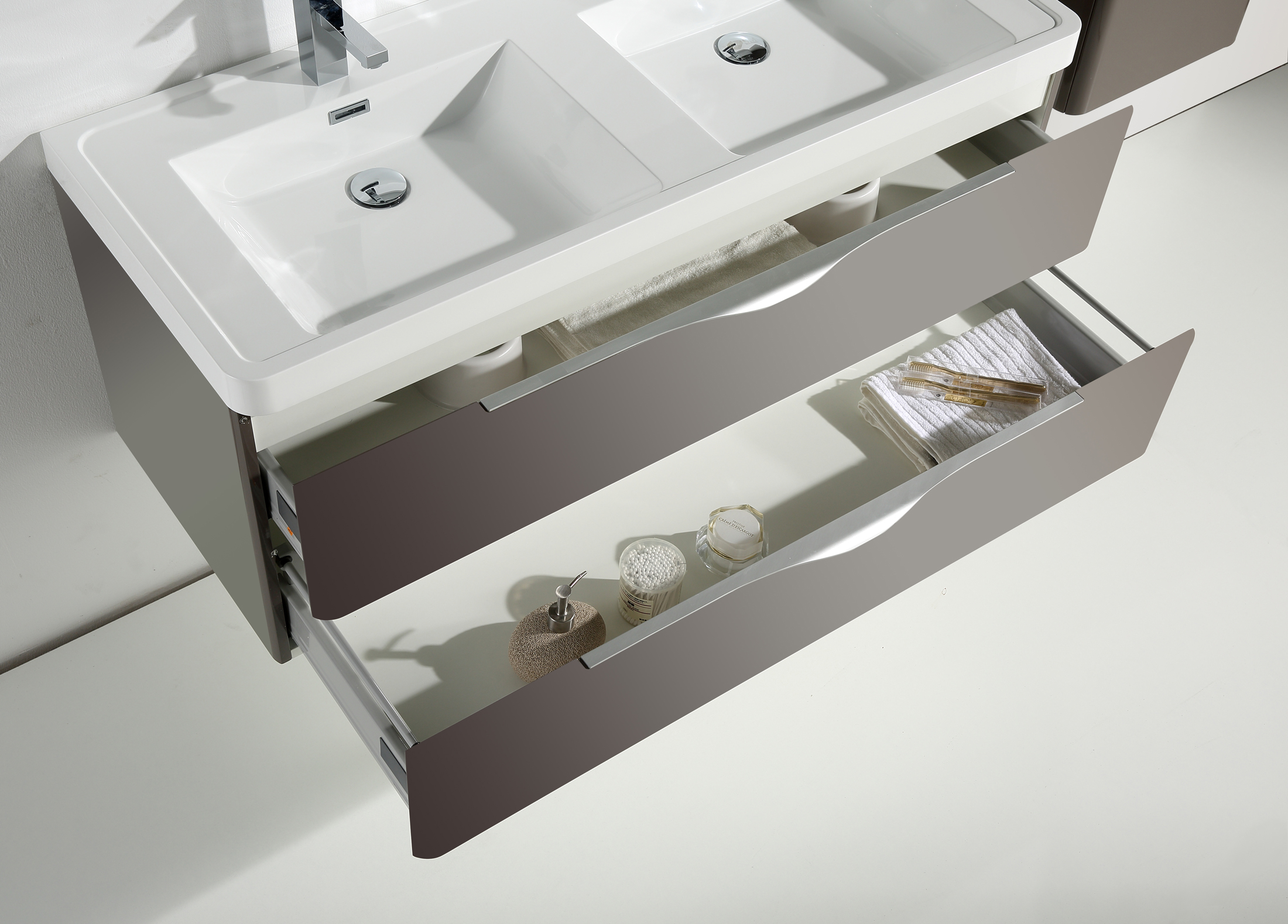 Sylvia grey-brown 120 cm dresser + wash basin - sw1412H.grey + sw1444T ...
