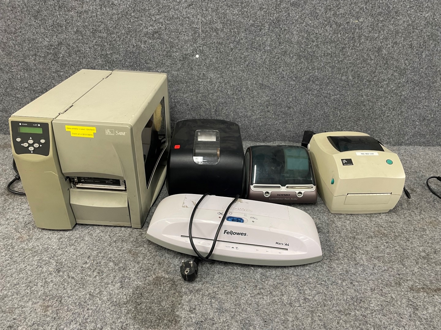 Label printers and laminator PS Auction We value the future