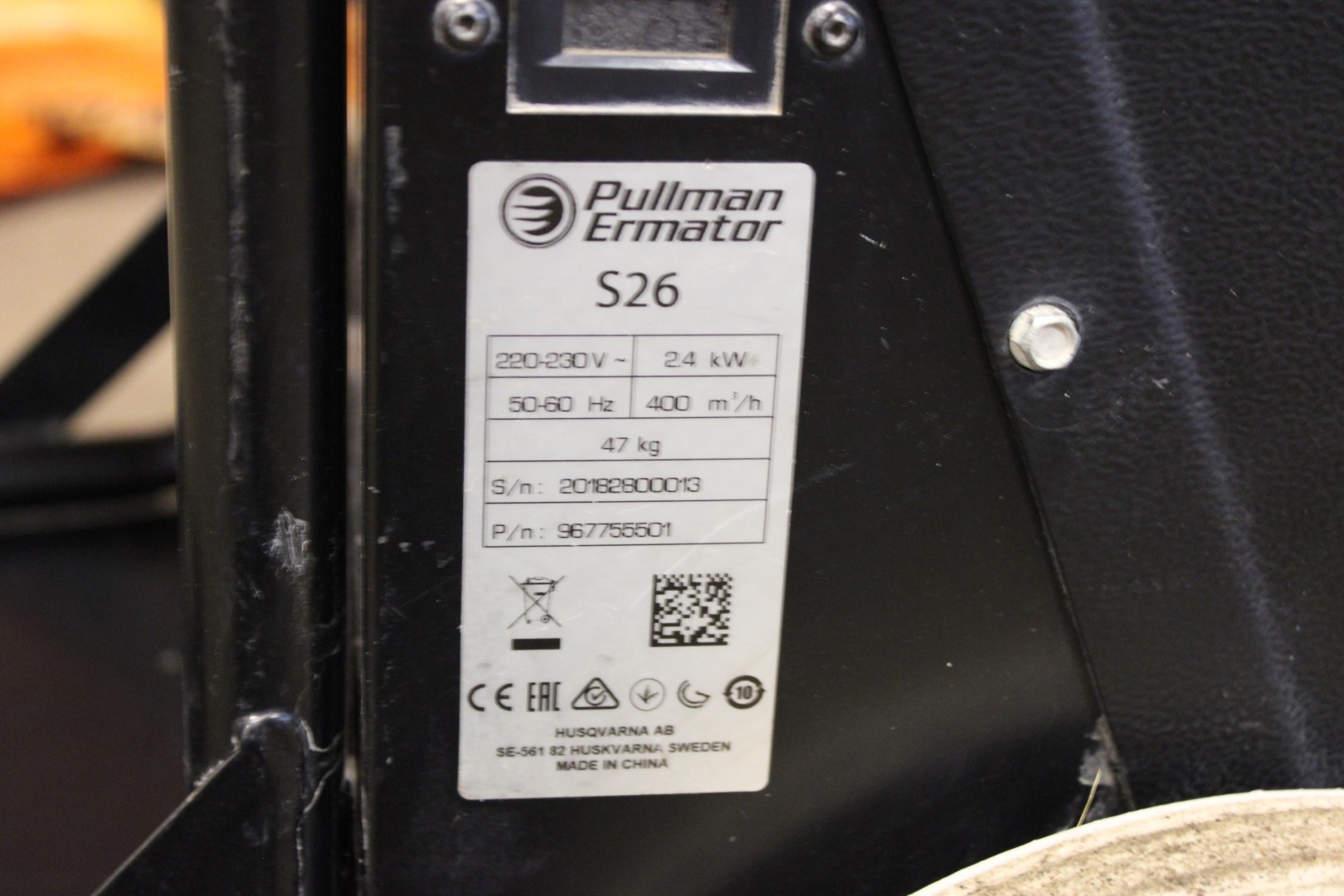 Husqvarna / Pullman-Ermator S13 S26 Vacuum Motor – 120v Ametek Style (Gasket NOT Included)