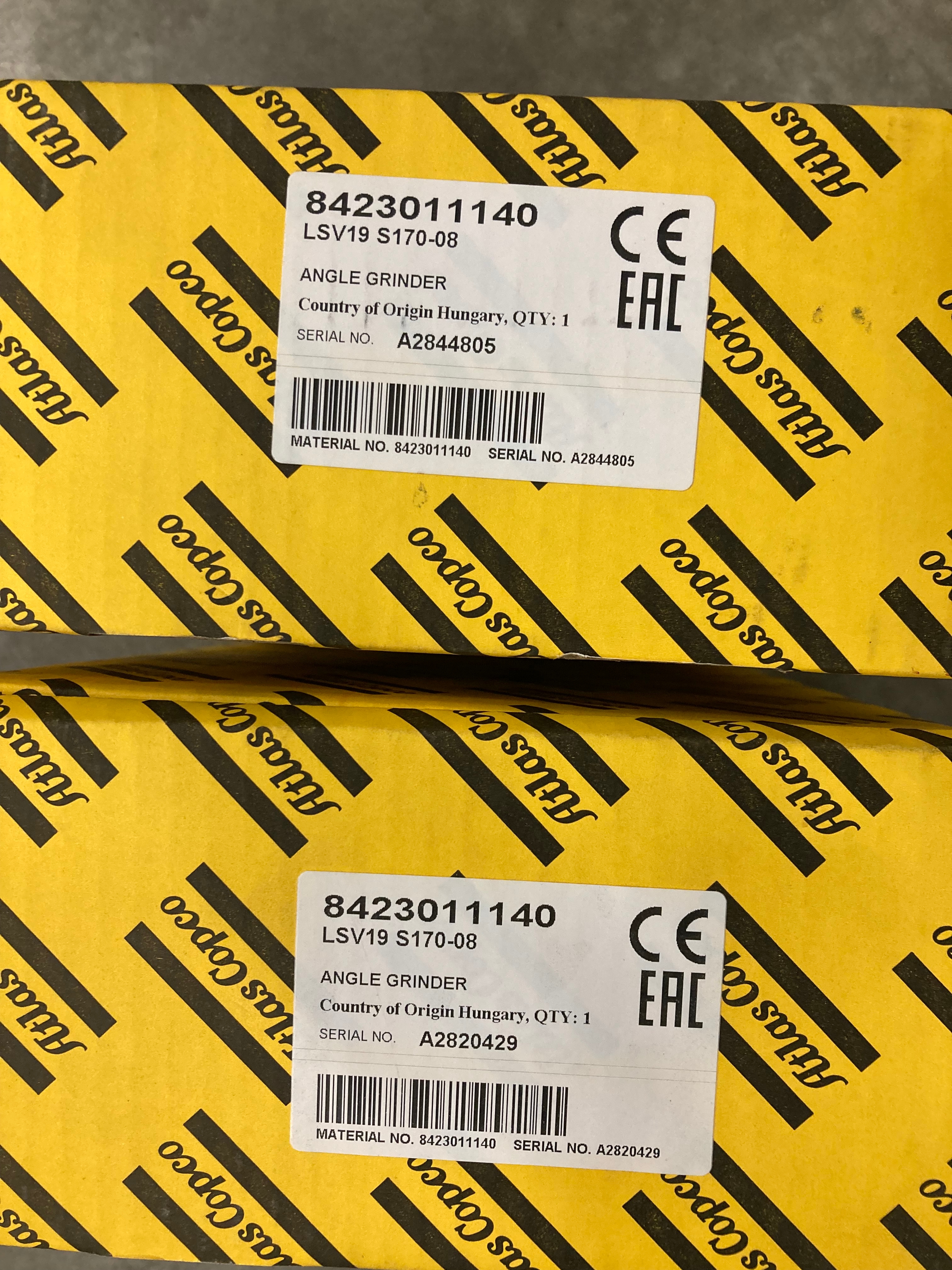 Atlas Copco filing, grinding/cutting machines - PS Auction