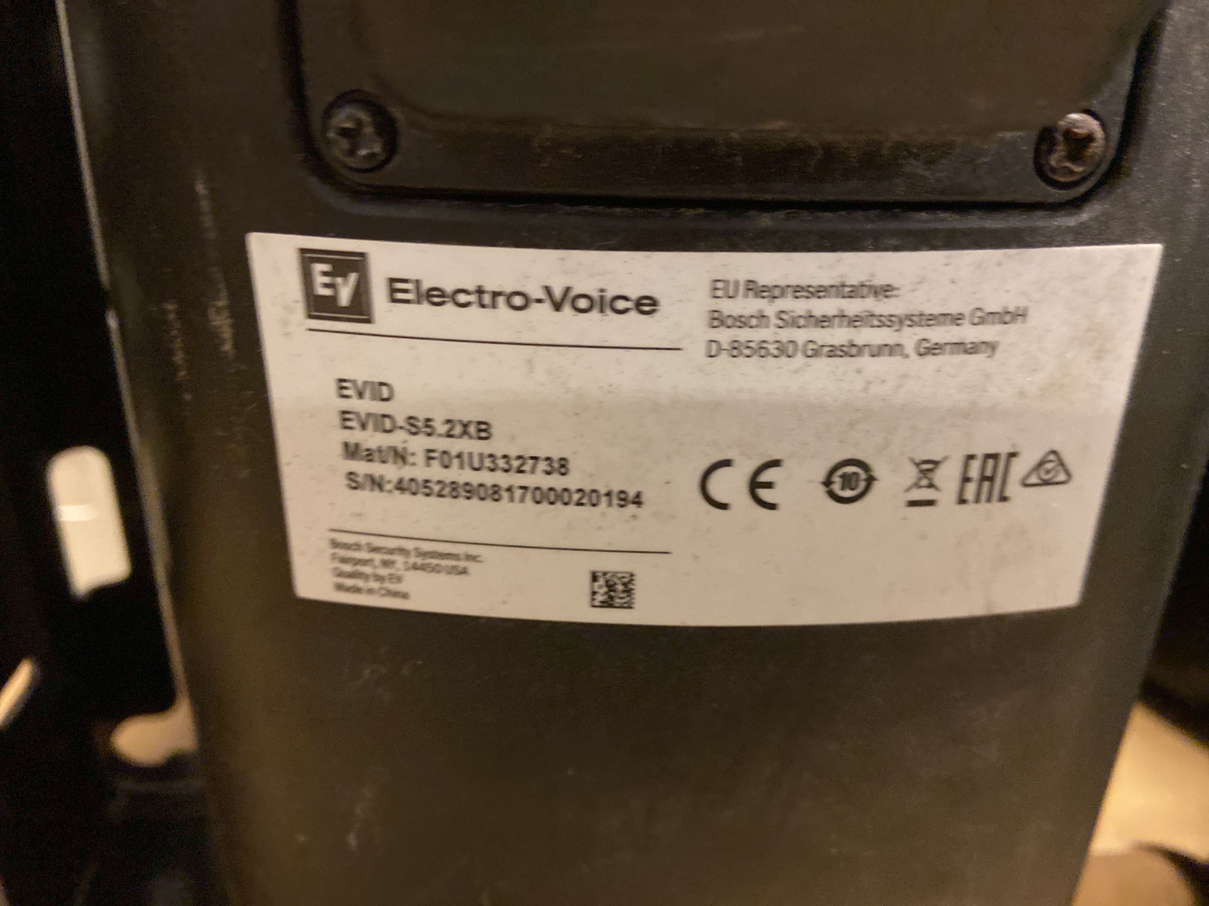 Electro-Voice speakers - PS Auction - We value the future
