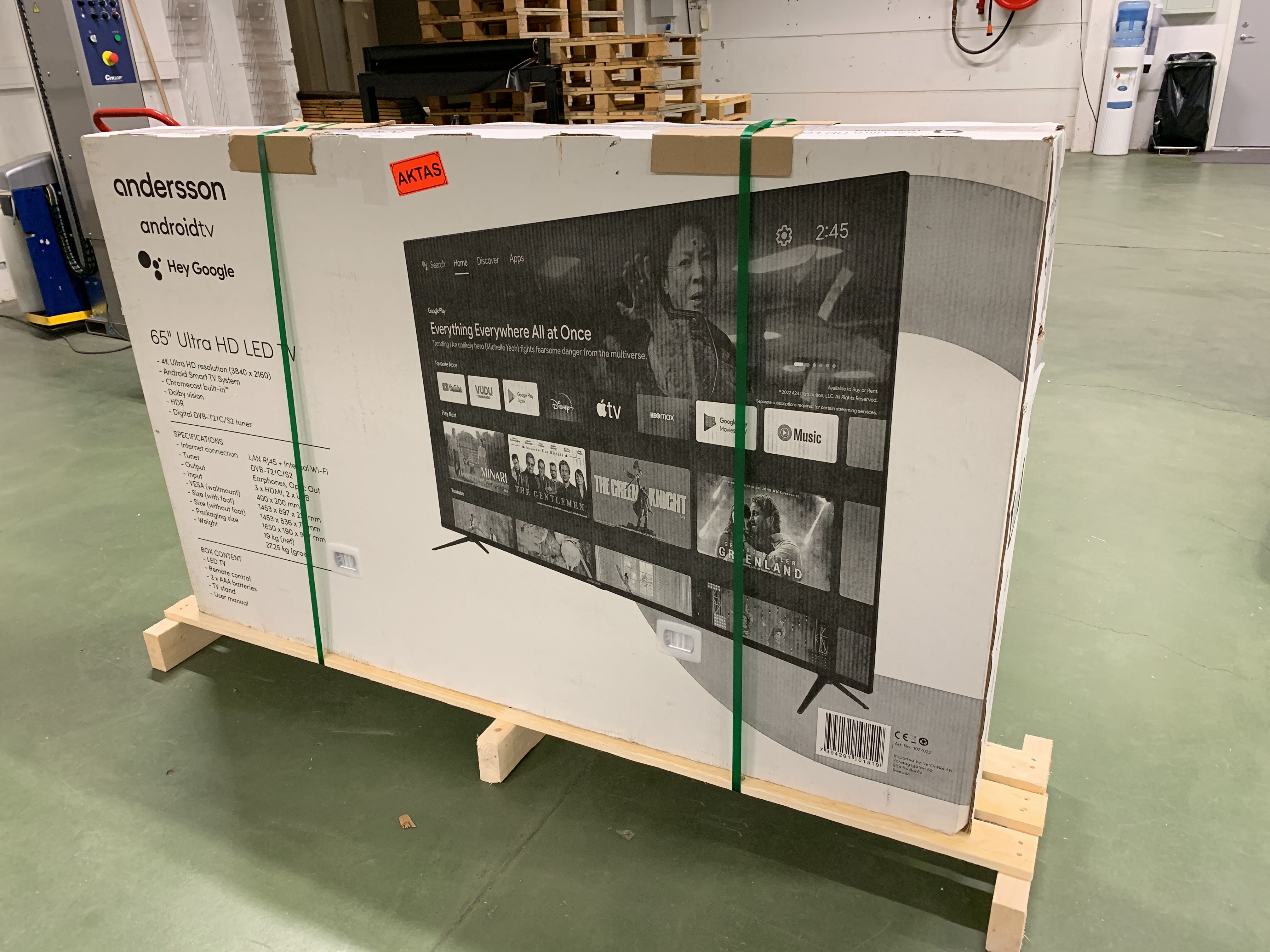 65" 4K LED TV med Android OS och inbyggd Chromecast Andersson