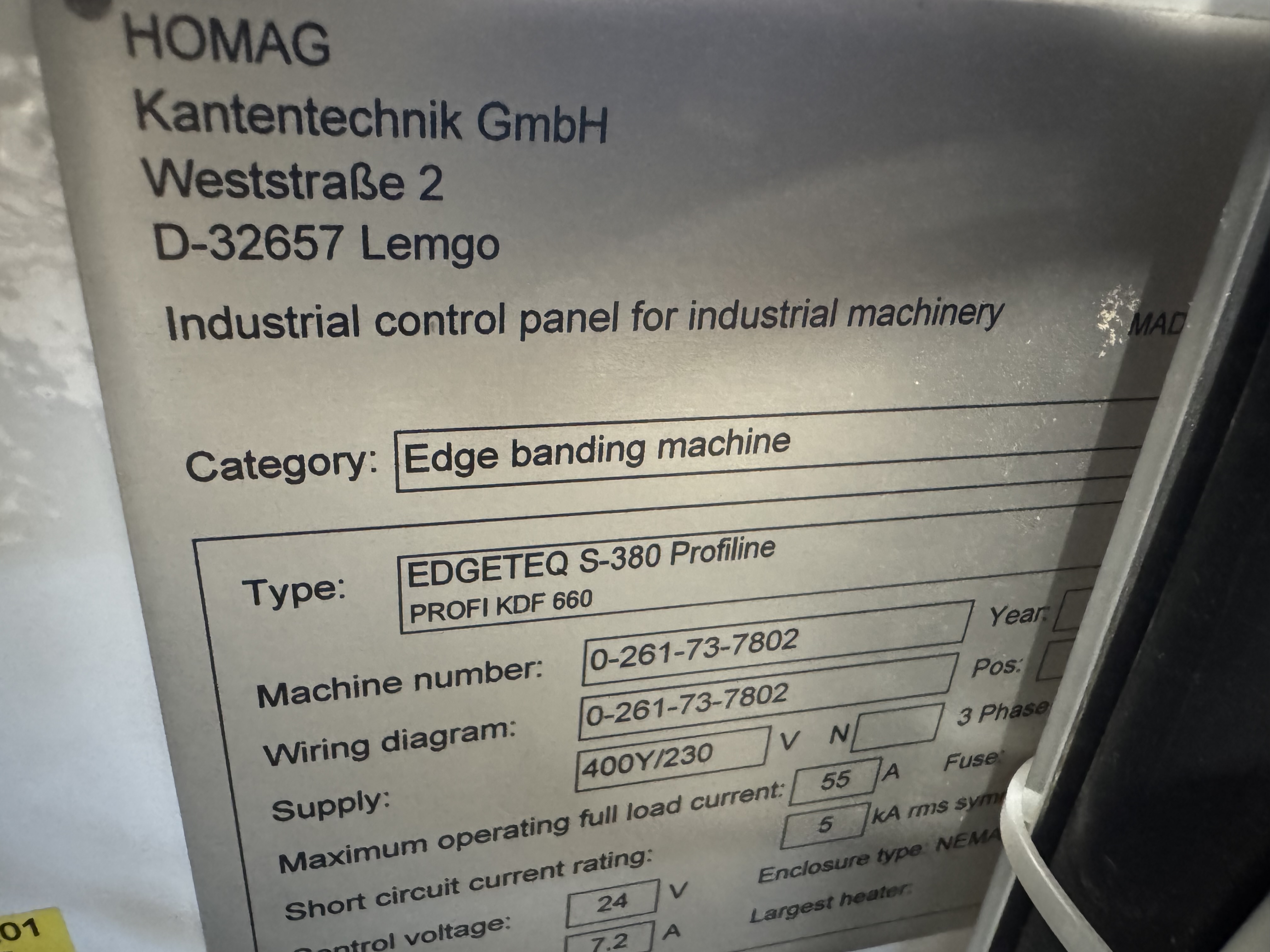 Homag Edgeteq S-380 Profiline | PS Auction