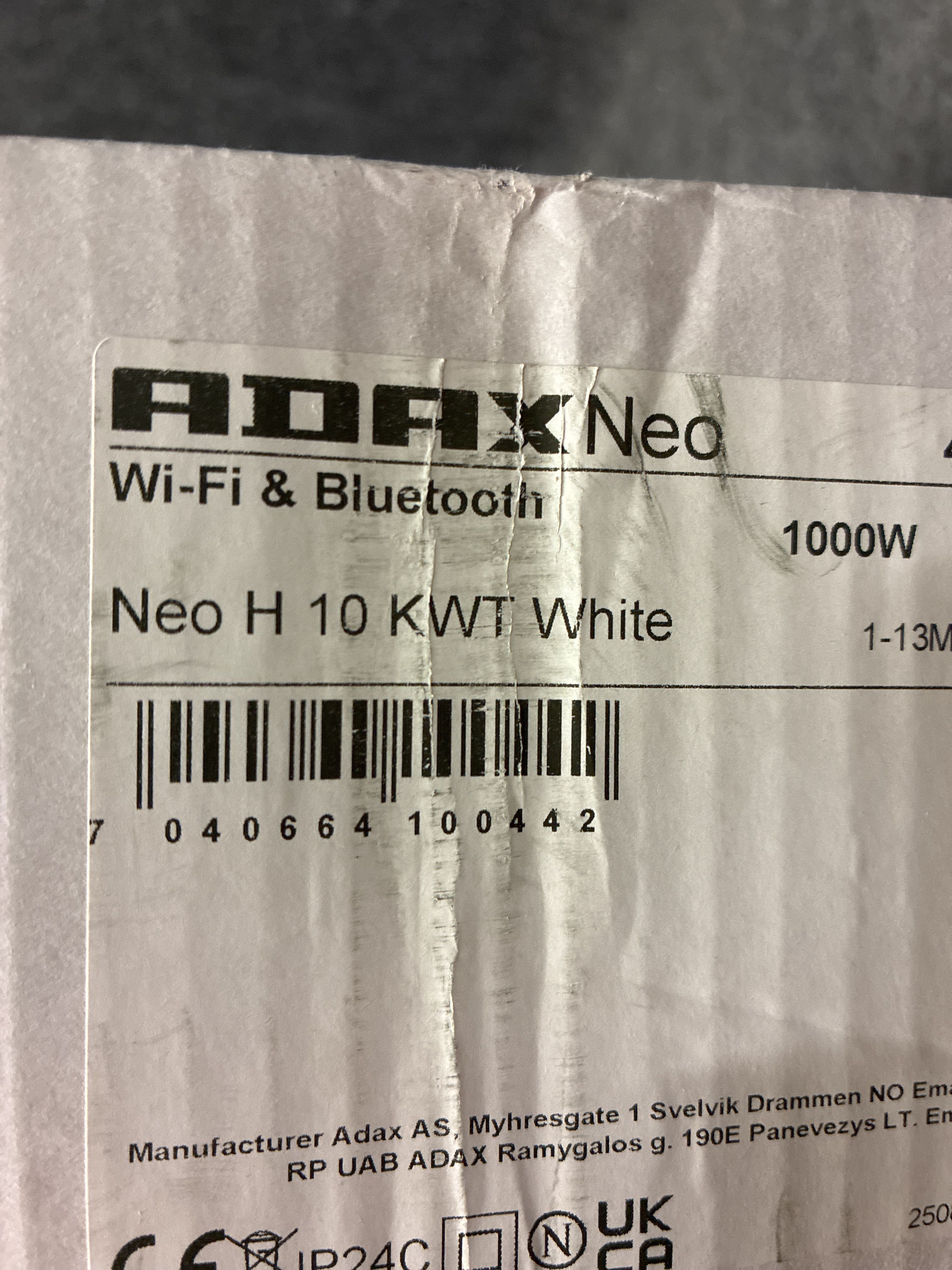 Panel element Adax Neo WiFi 1000W (white) - PS Auction - We value the ...