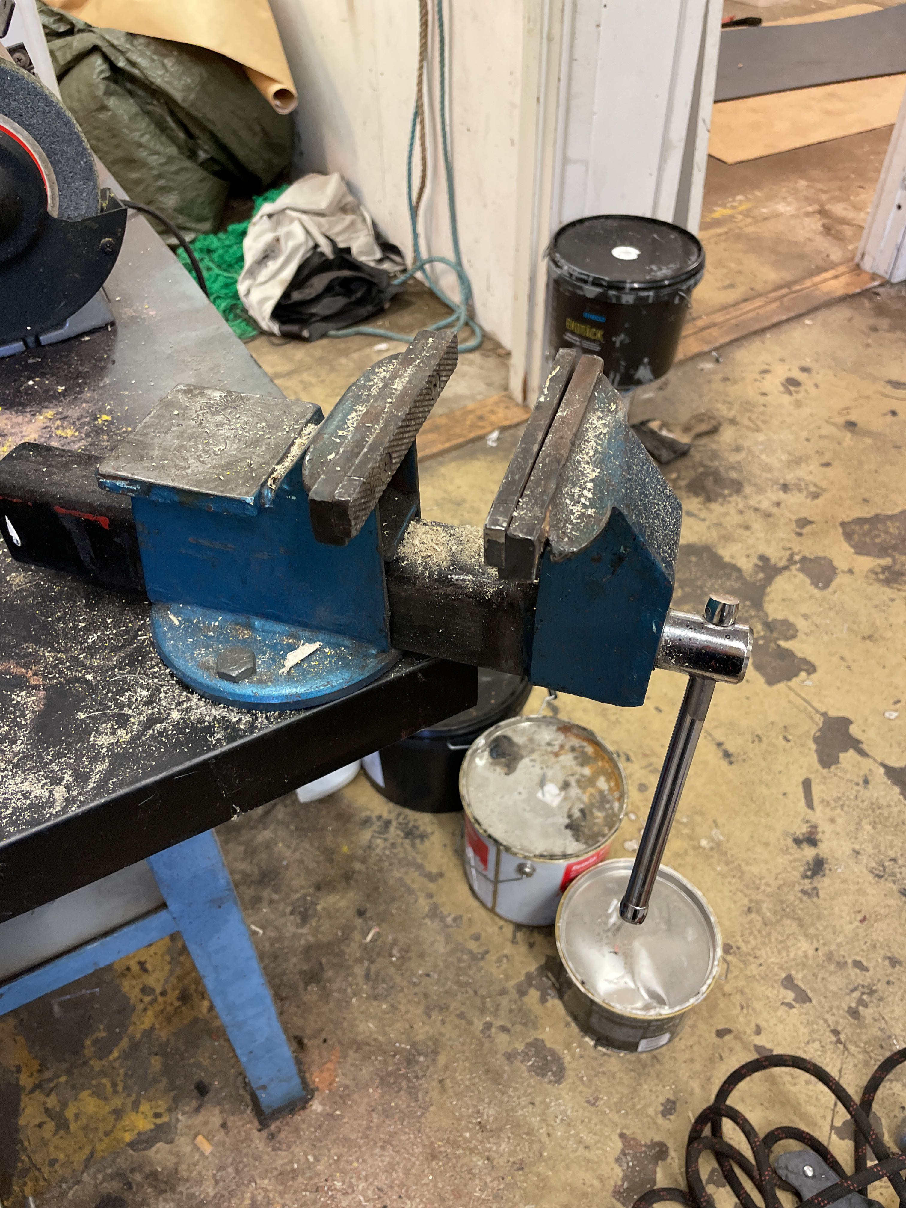 Workbench with vise and grinder PS Auction We value the future